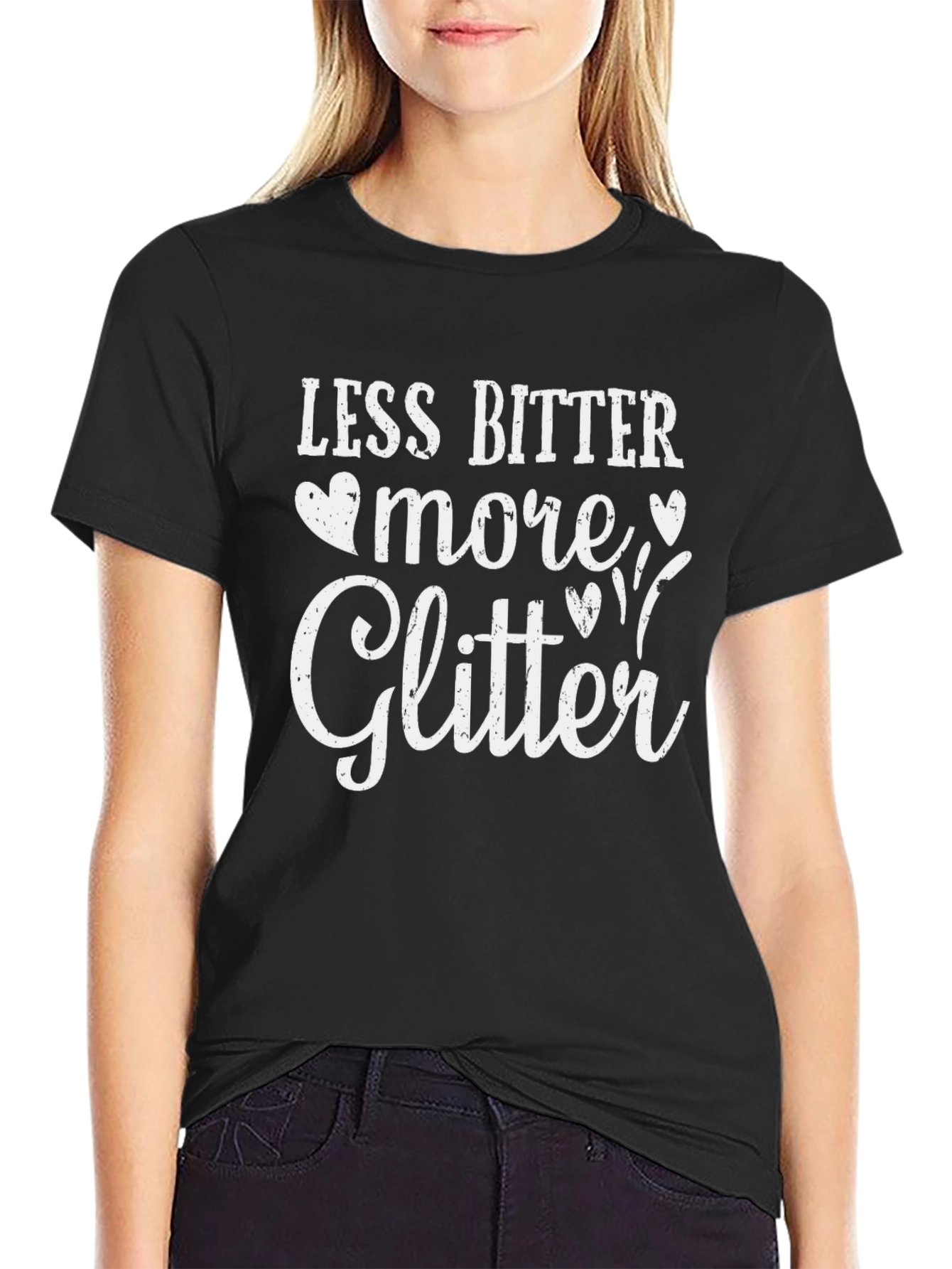 Less Bitter More Glitter Black Graphic Tee