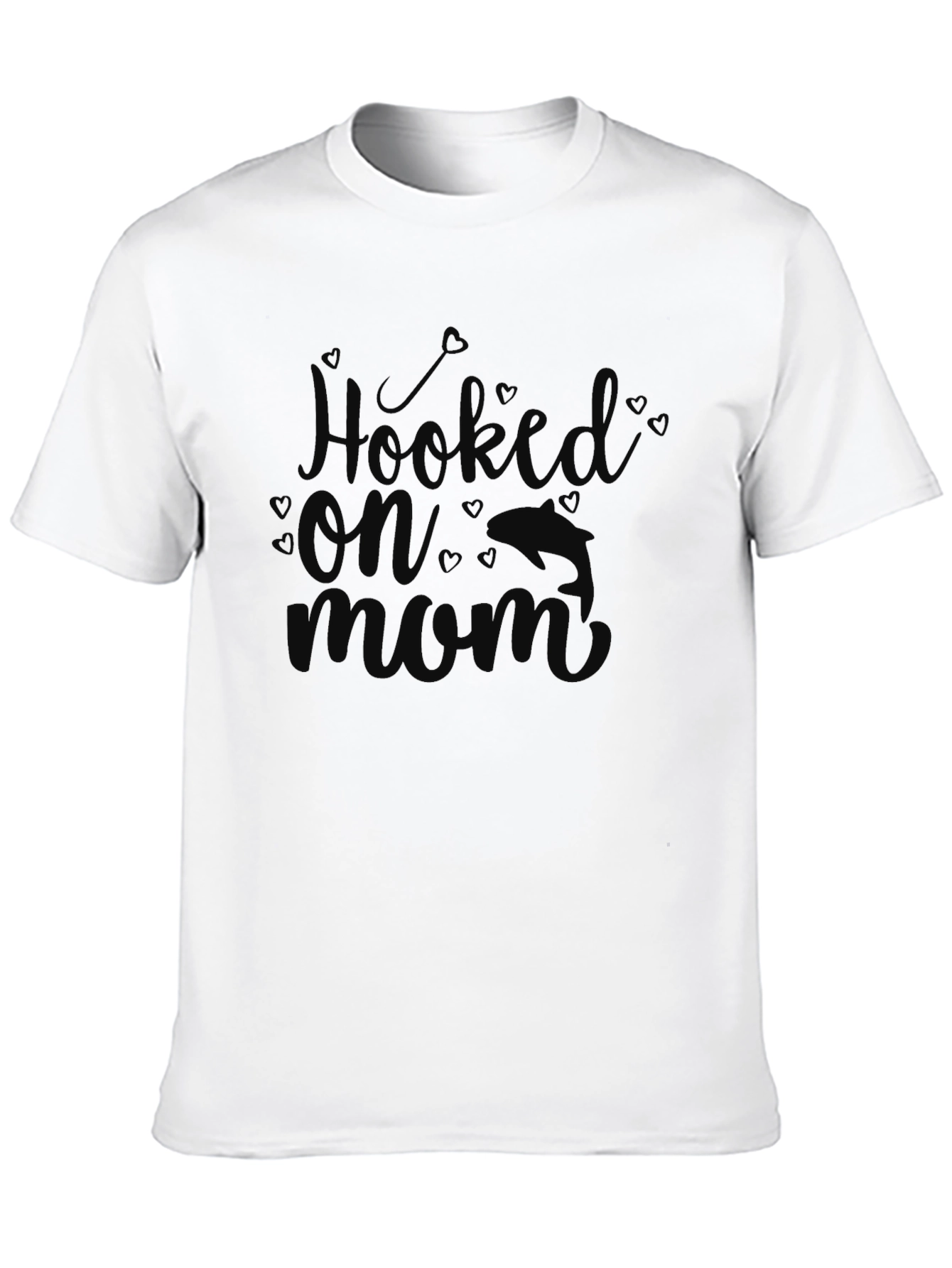 Hooked On Mom T-Shirt - Black Graphic Tee