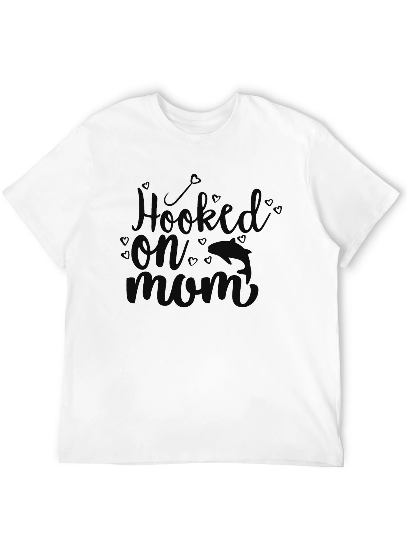 Hooked On Mom T-Shirt - Black Graphic Tee