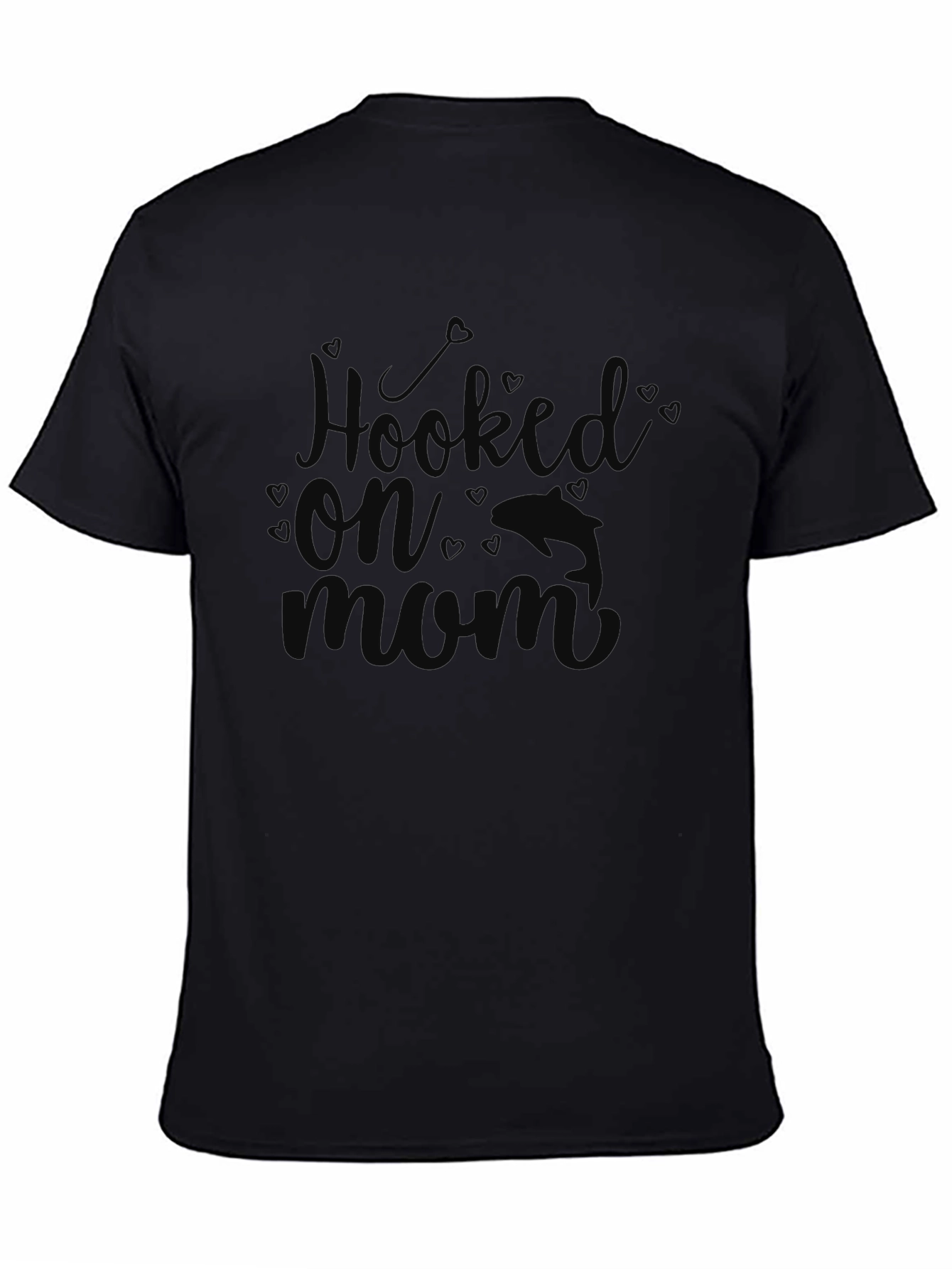 Hooked On Mom T-Shirt - Black Graphic Tee