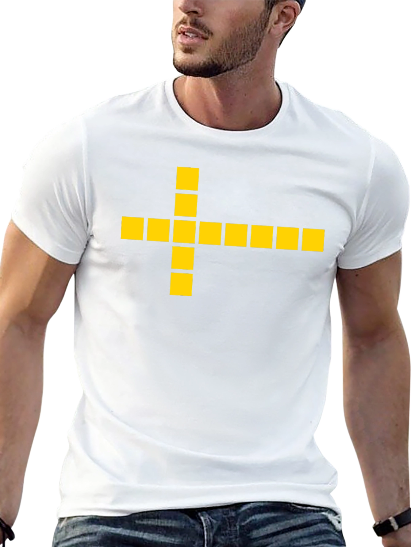 Geometric Cross Graphic Tee - Black Casual Shirt