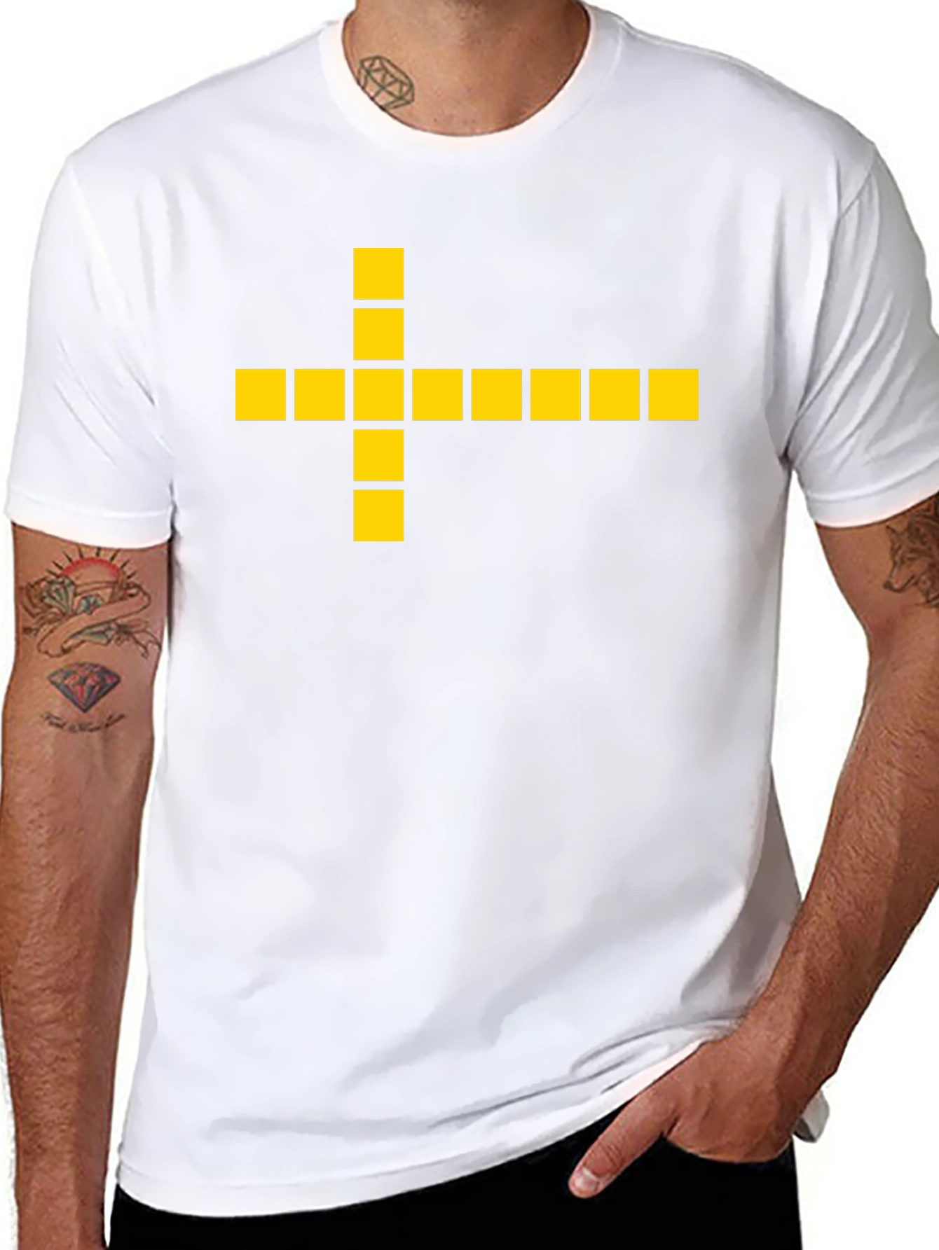 Geometric Cross Graphic Tee - Black Casual Shirt