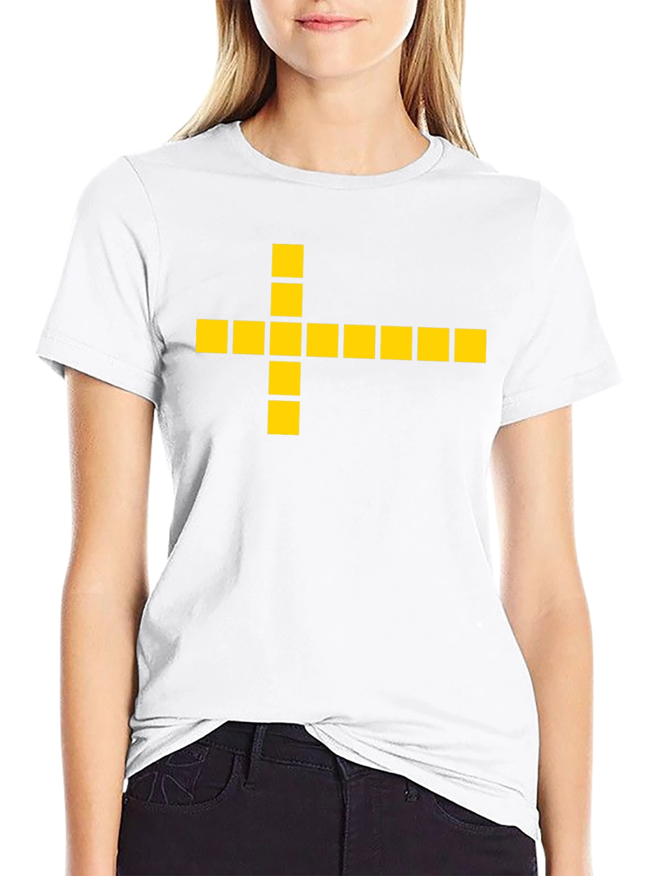 Geometric Cross Graphic Tee - Black Casual Shirt
