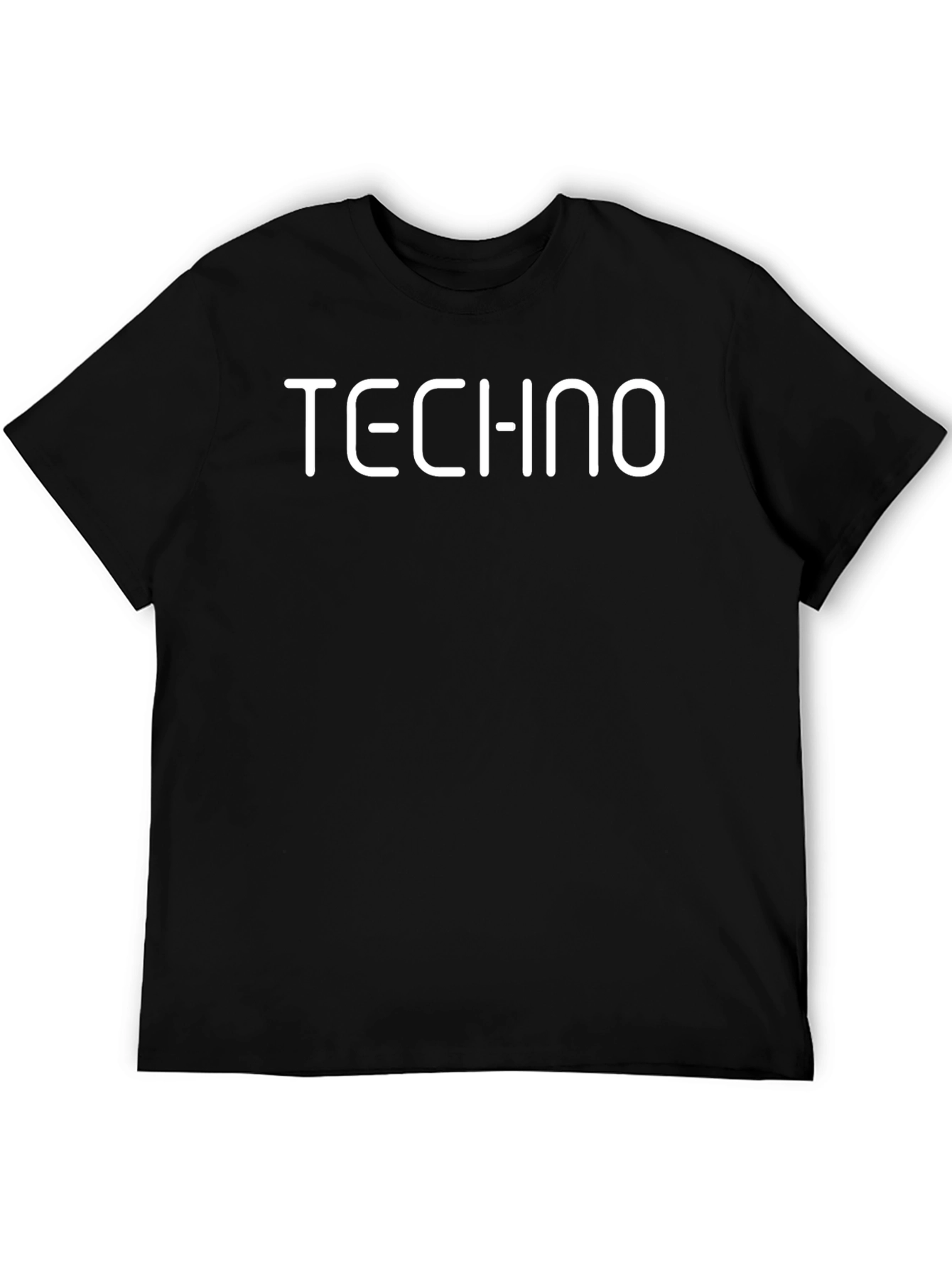 Techno Tee: Stylish Black Graphic T-Shirt