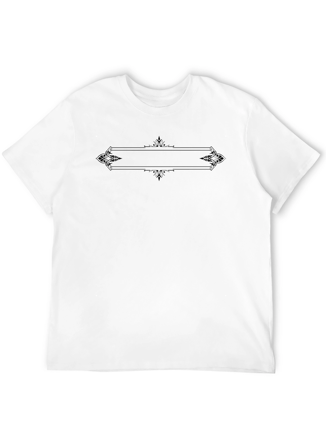 Mens Black T-Shirt with Ornate Graphic