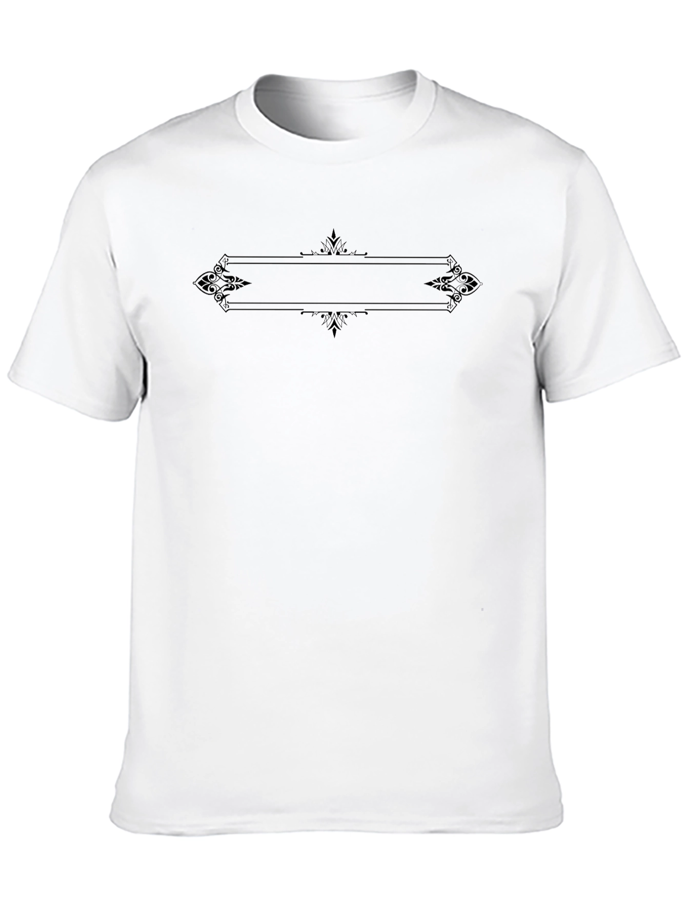 Mens Black T-Shirt with Ornate Graphic