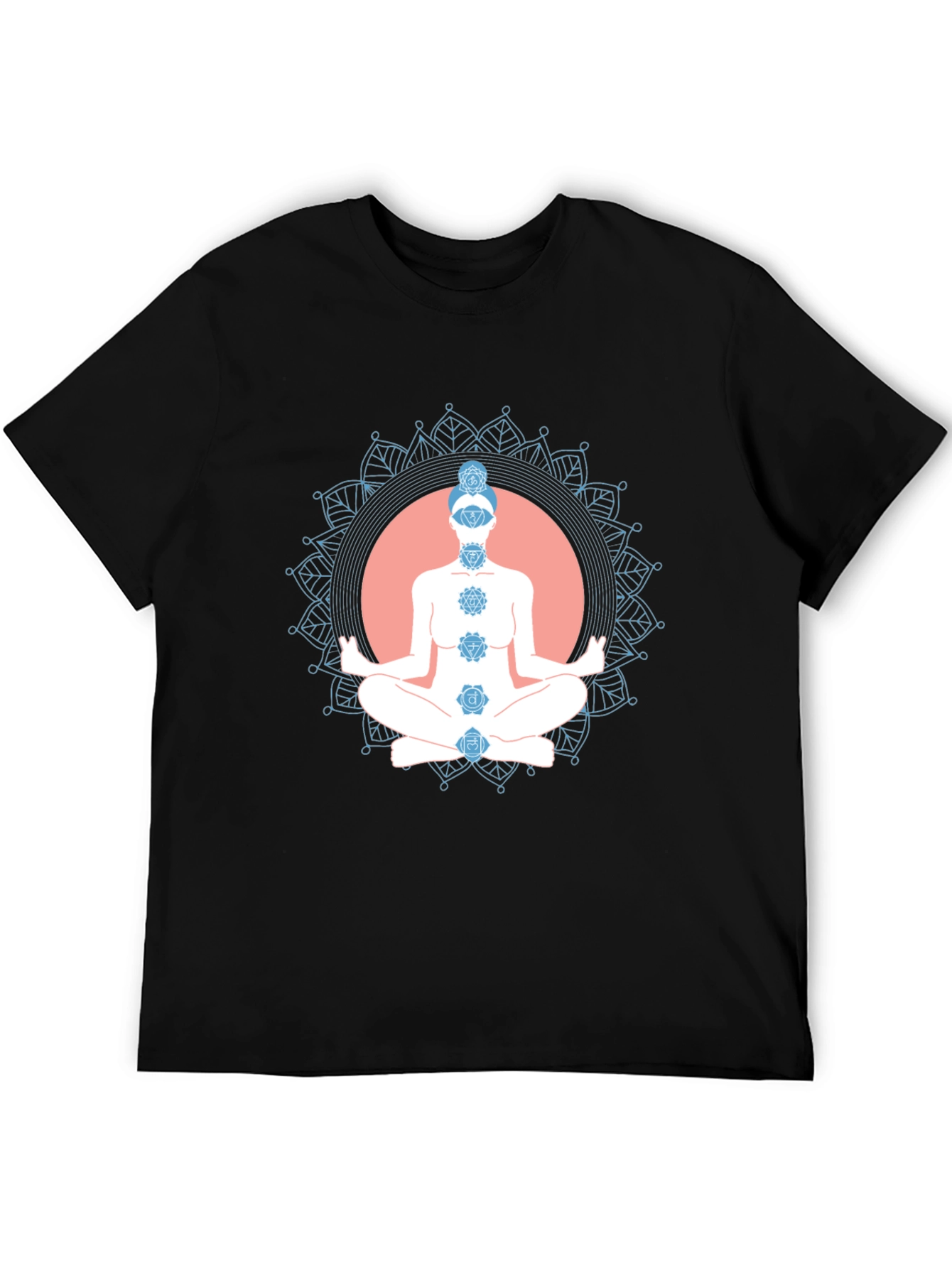 Chakra Meditation Graphic Black T-Shirt