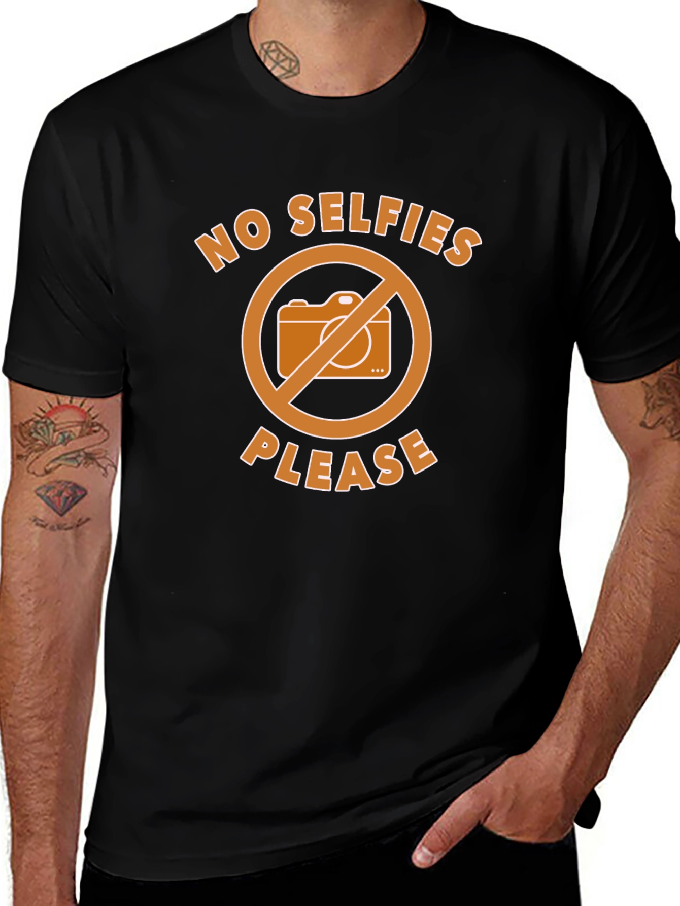 No Selfies Please T-Shirt - Graphic Tee