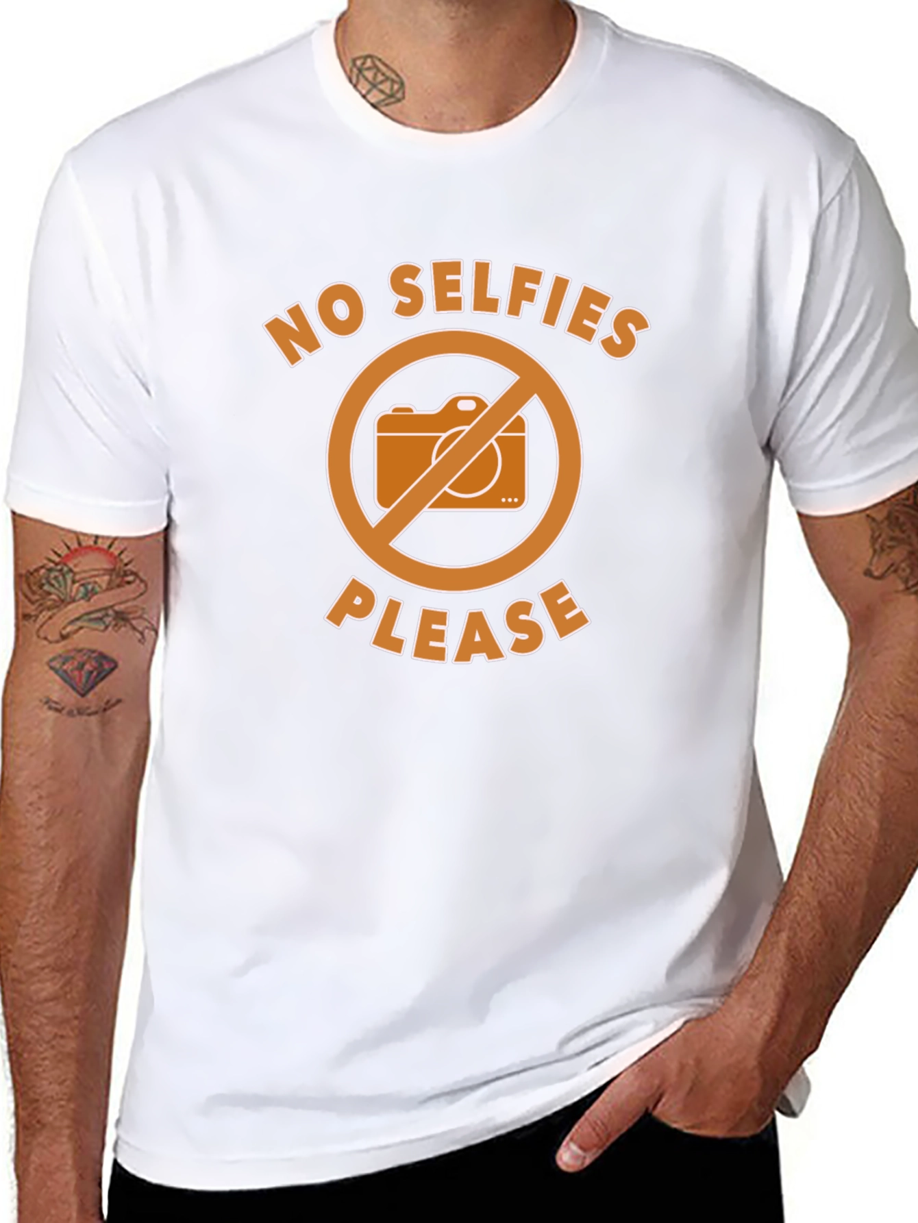 No Selfies Please T-Shirt - Graphic Tee