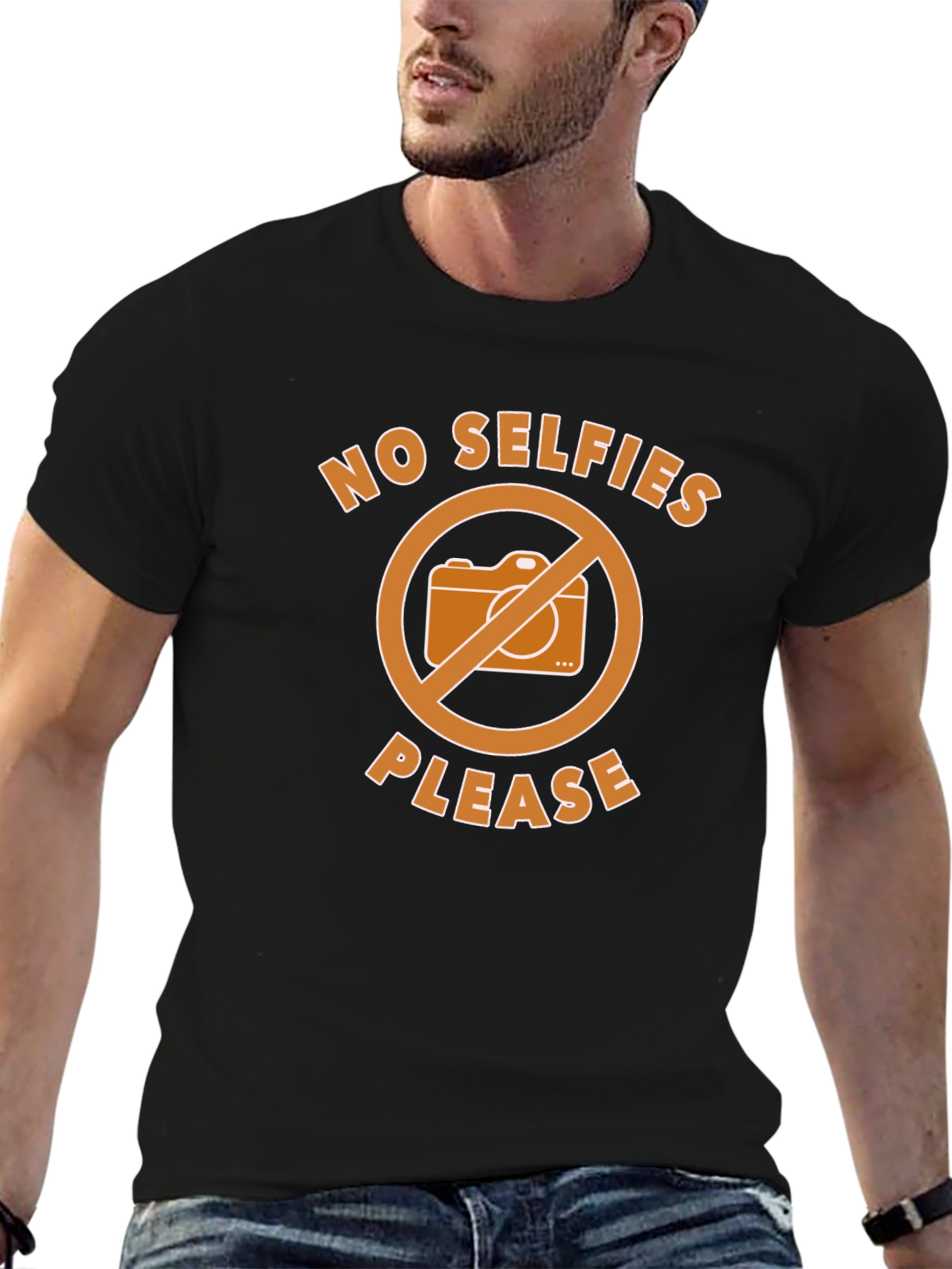 No Selfies Please T-Shirt - Graphic Tee