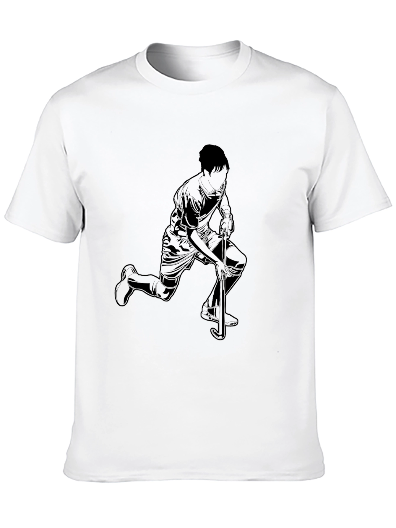 Mens Black Graphic Tee - Hockey Player