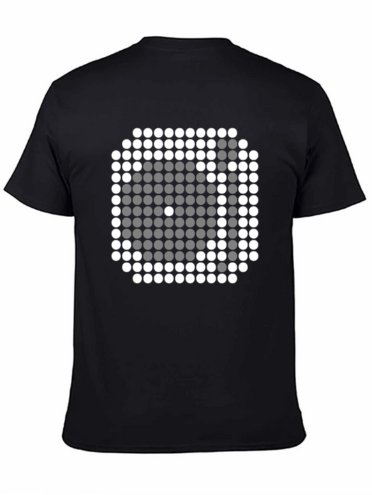 Pixel Art Dice Graphic Tee - Trendy Black Shirt