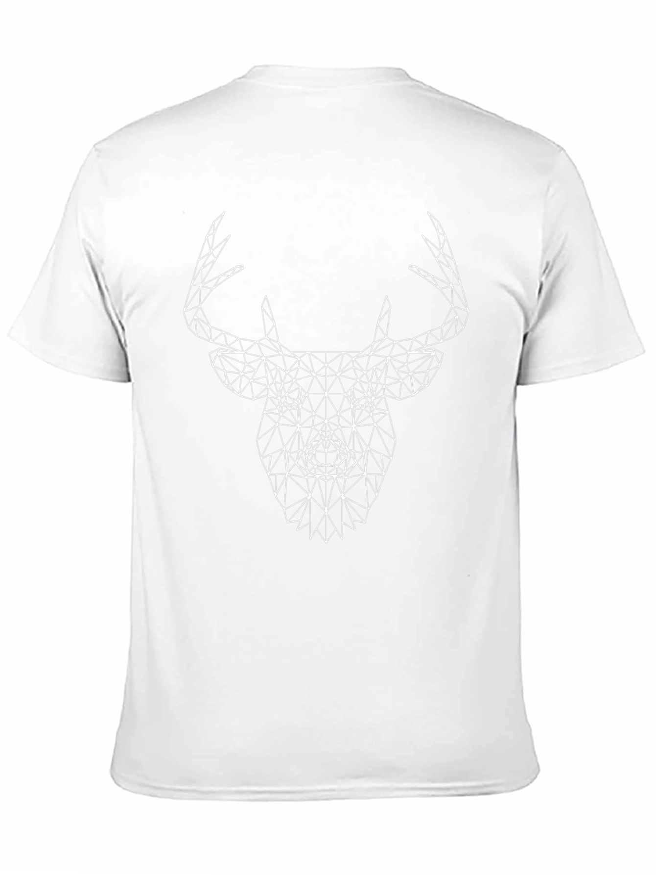 Geometric Deer Head Graphic Tee - Black
