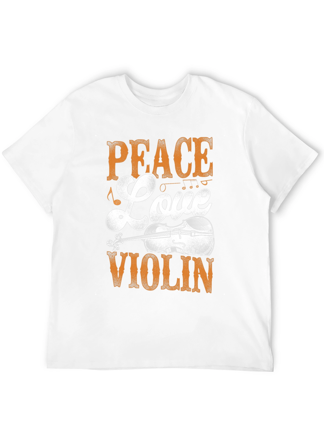 Peace Love Violin Black Graphic T-Shirt