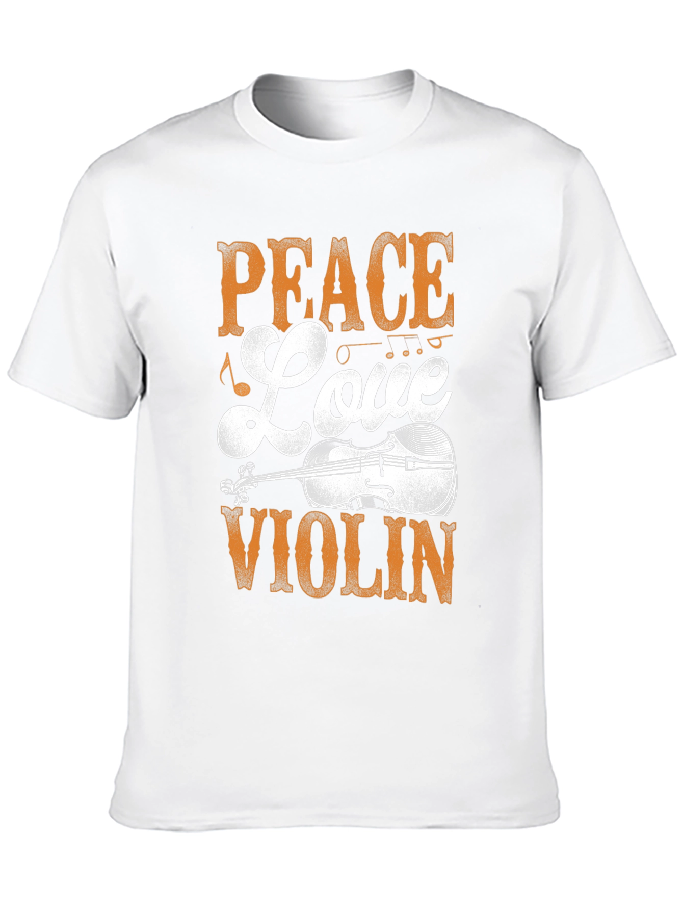 Peace Love Violin Black Graphic T-Shirt