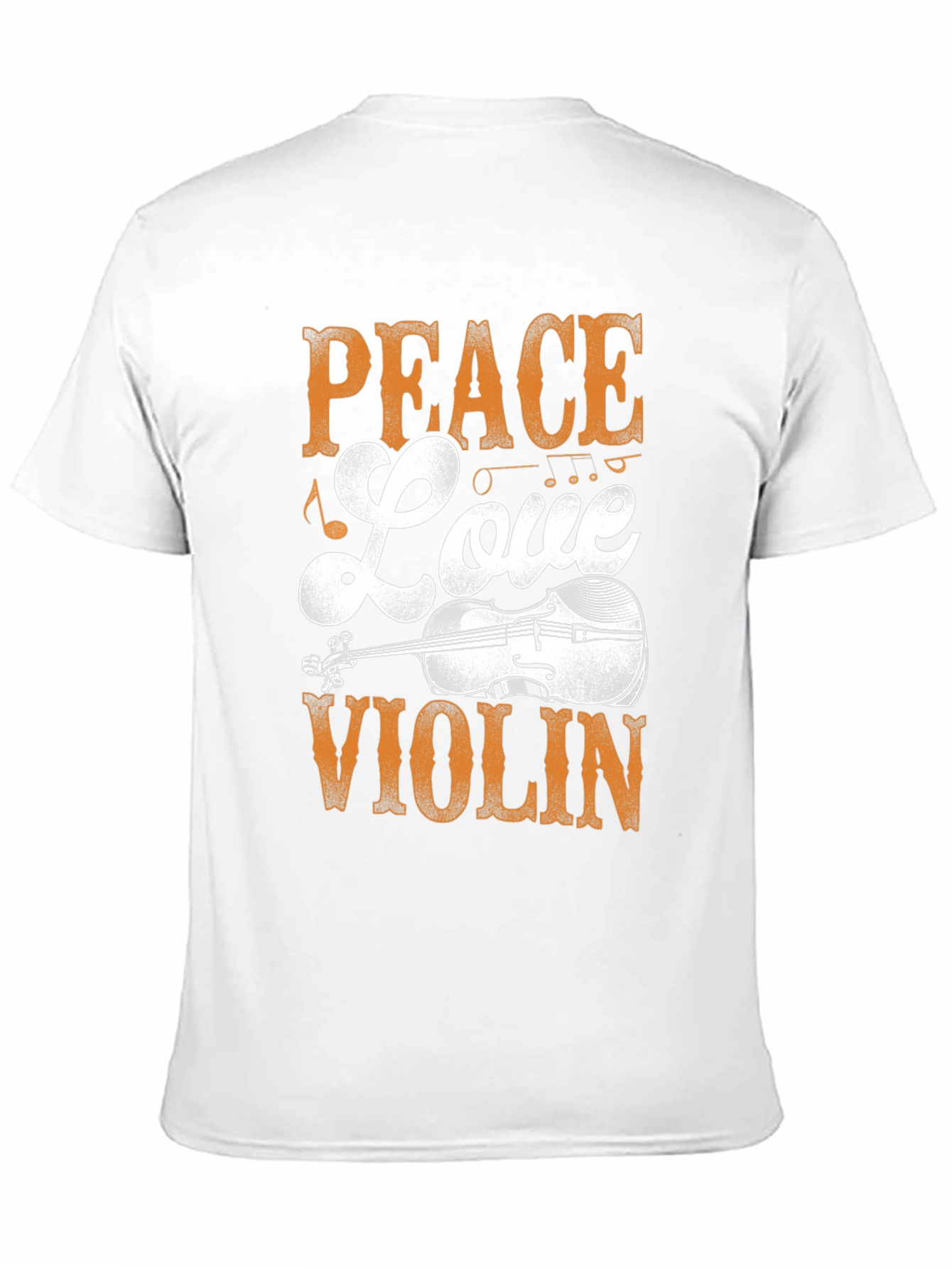 Peace Love Violin Black Graphic T-Shirt
