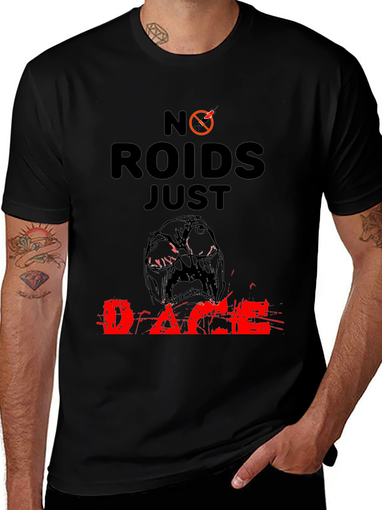 No Roids Just Rage Mens Black T-Shirt