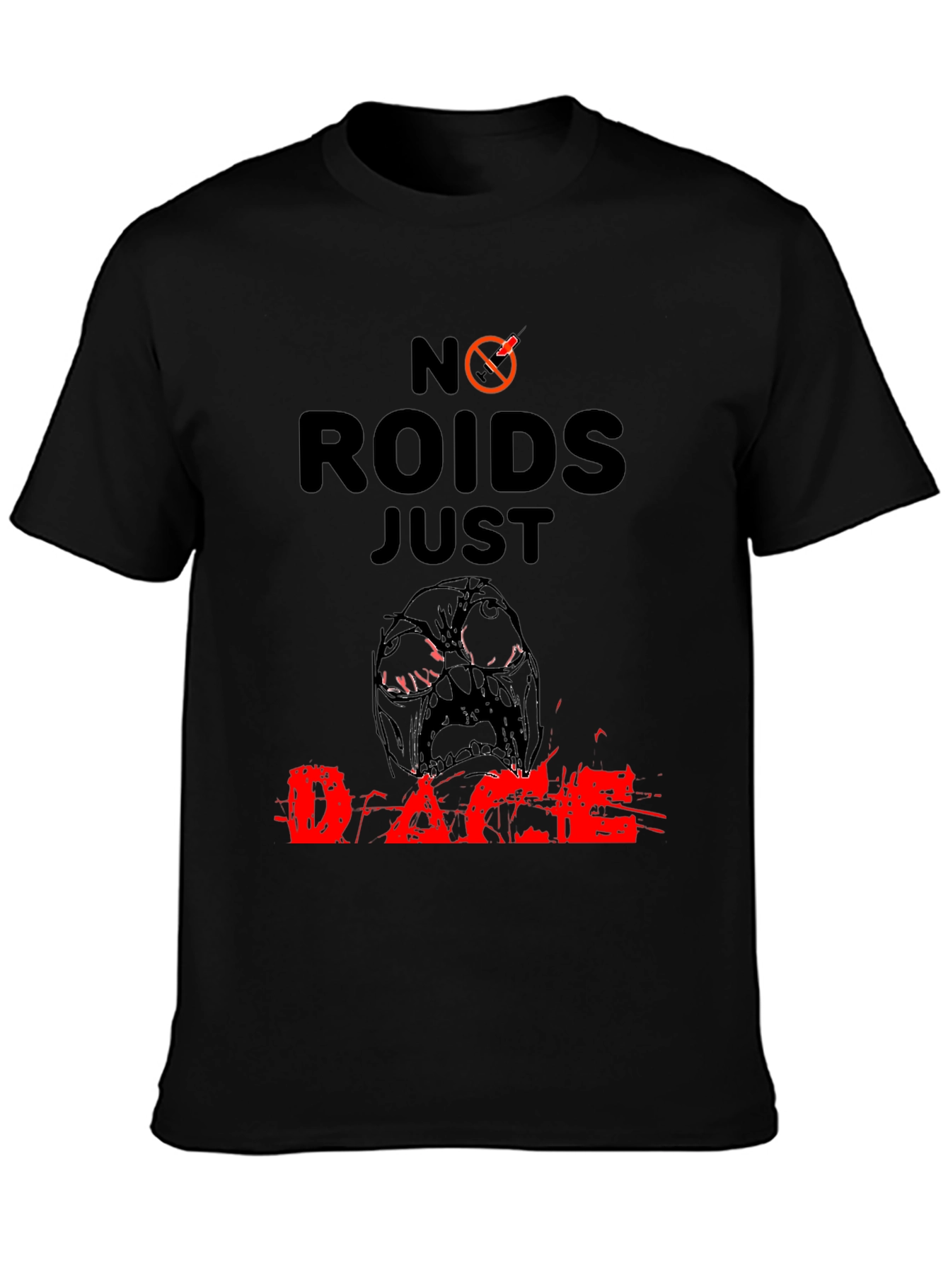 No Roids Just Rage Mens Black T-Shirt