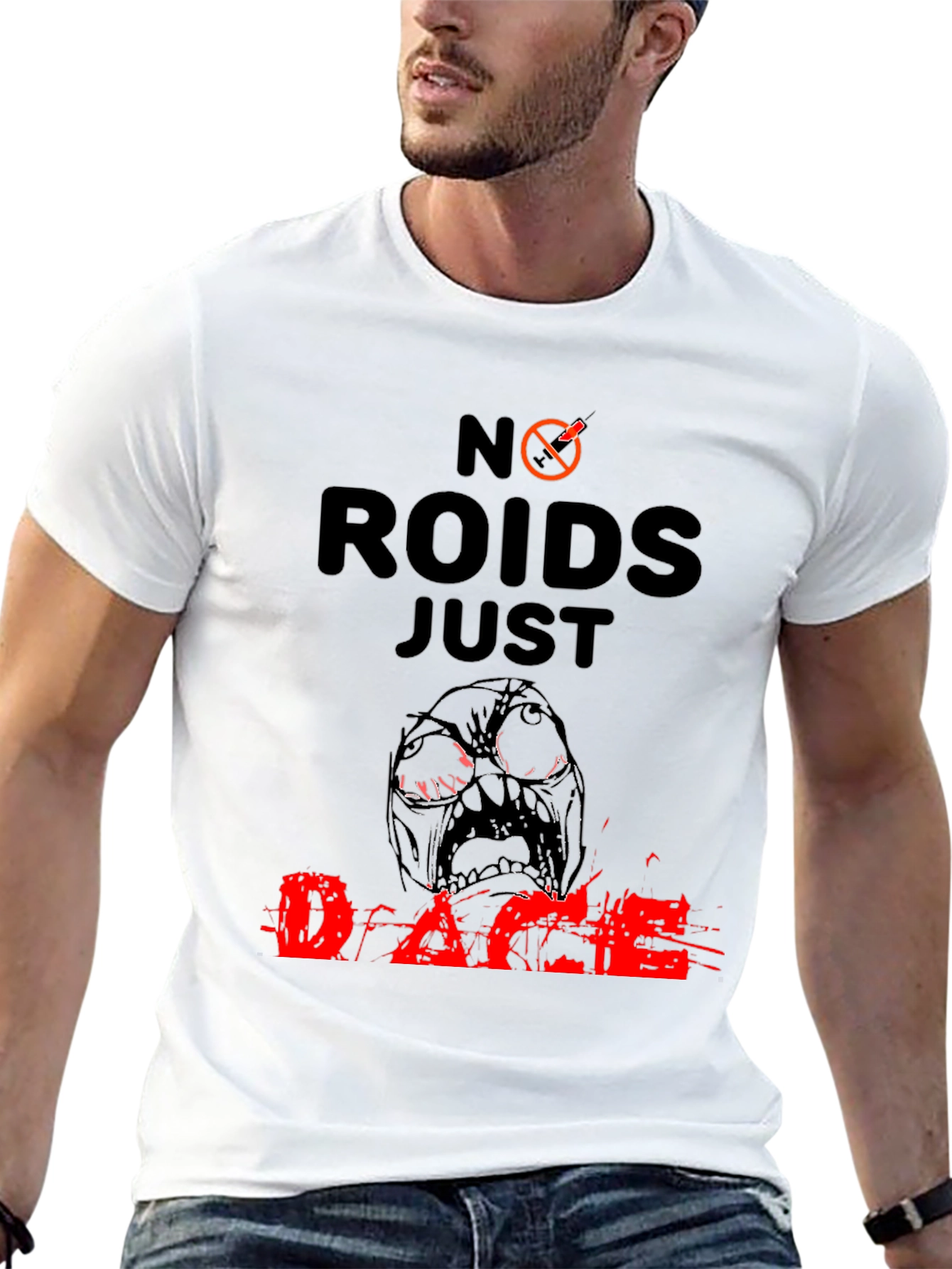 No Roids Just Rage Mens Black T-Shirt