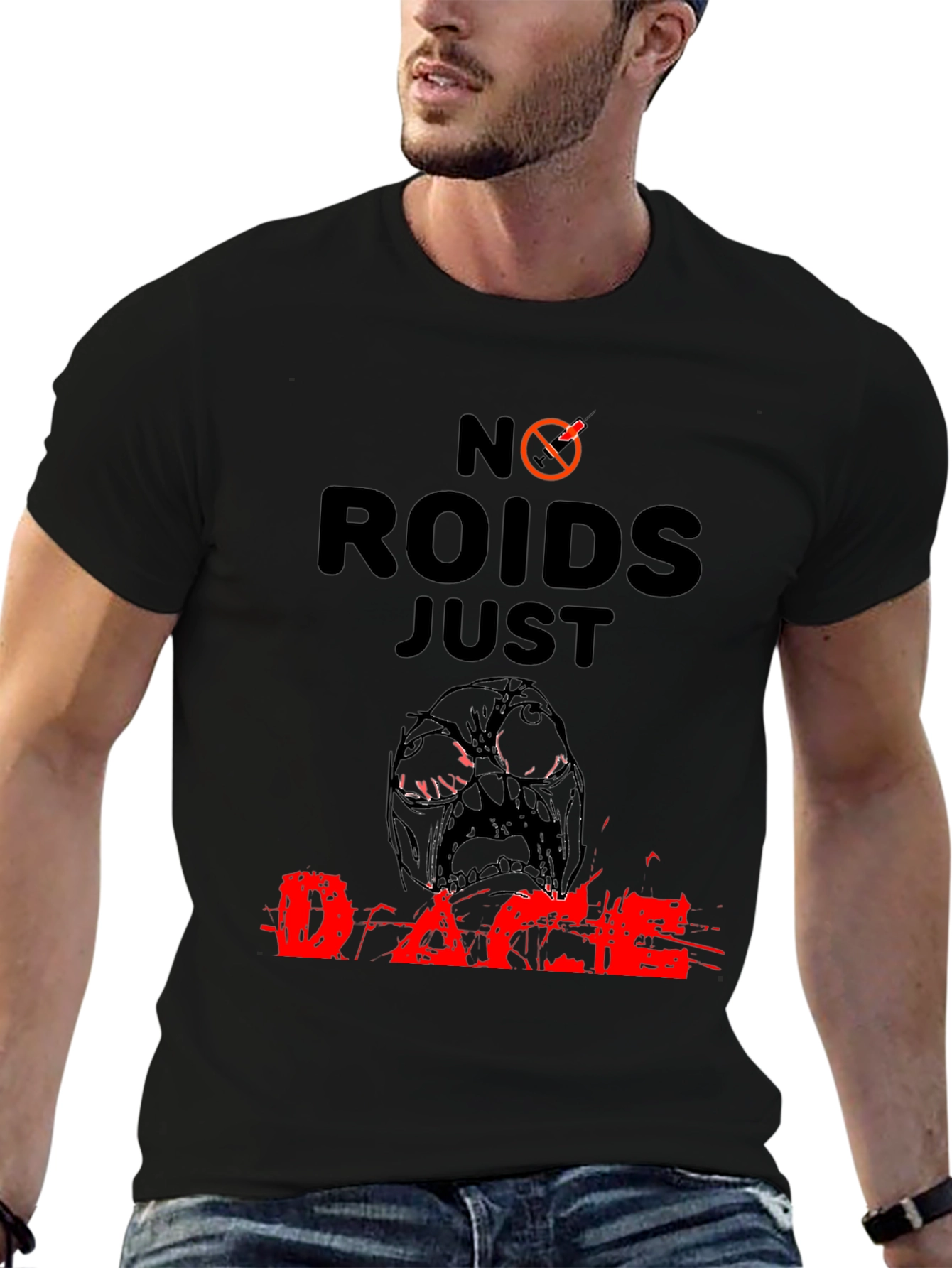 No Roids Just Rage Mens Black T-Shirt