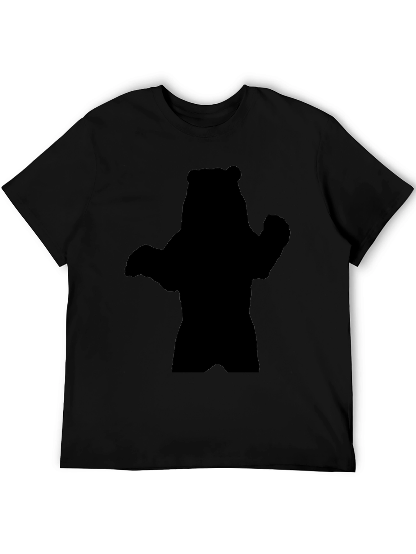 Bear Silhouette Graphic Tee - Black