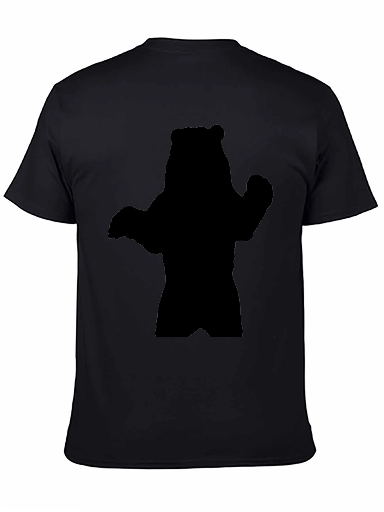 Bear Silhouette Graphic Tee - Black