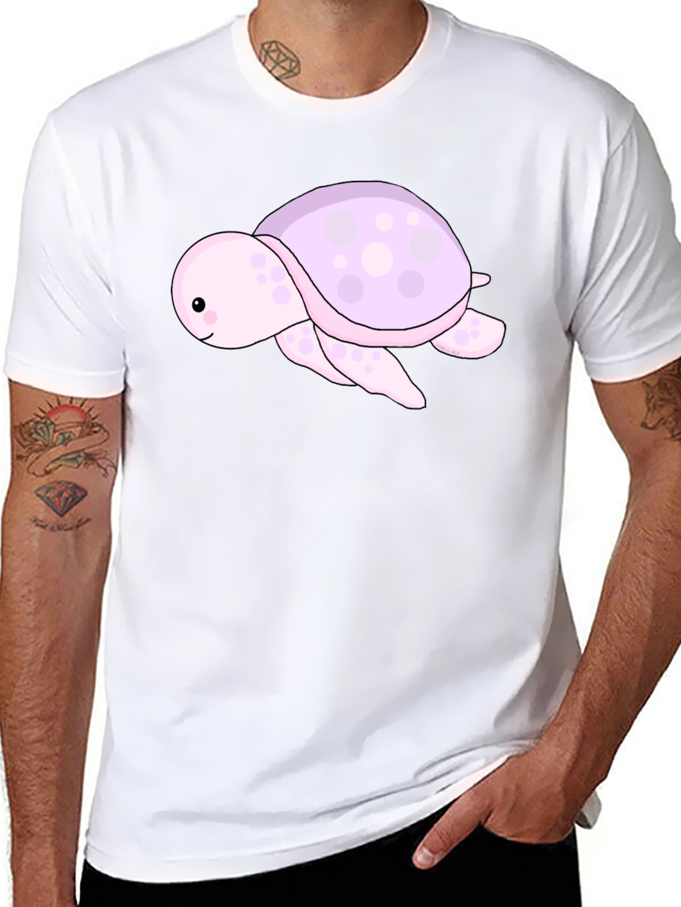 Cute Turtle Graphic Tee - Black Unisex T-Shirt