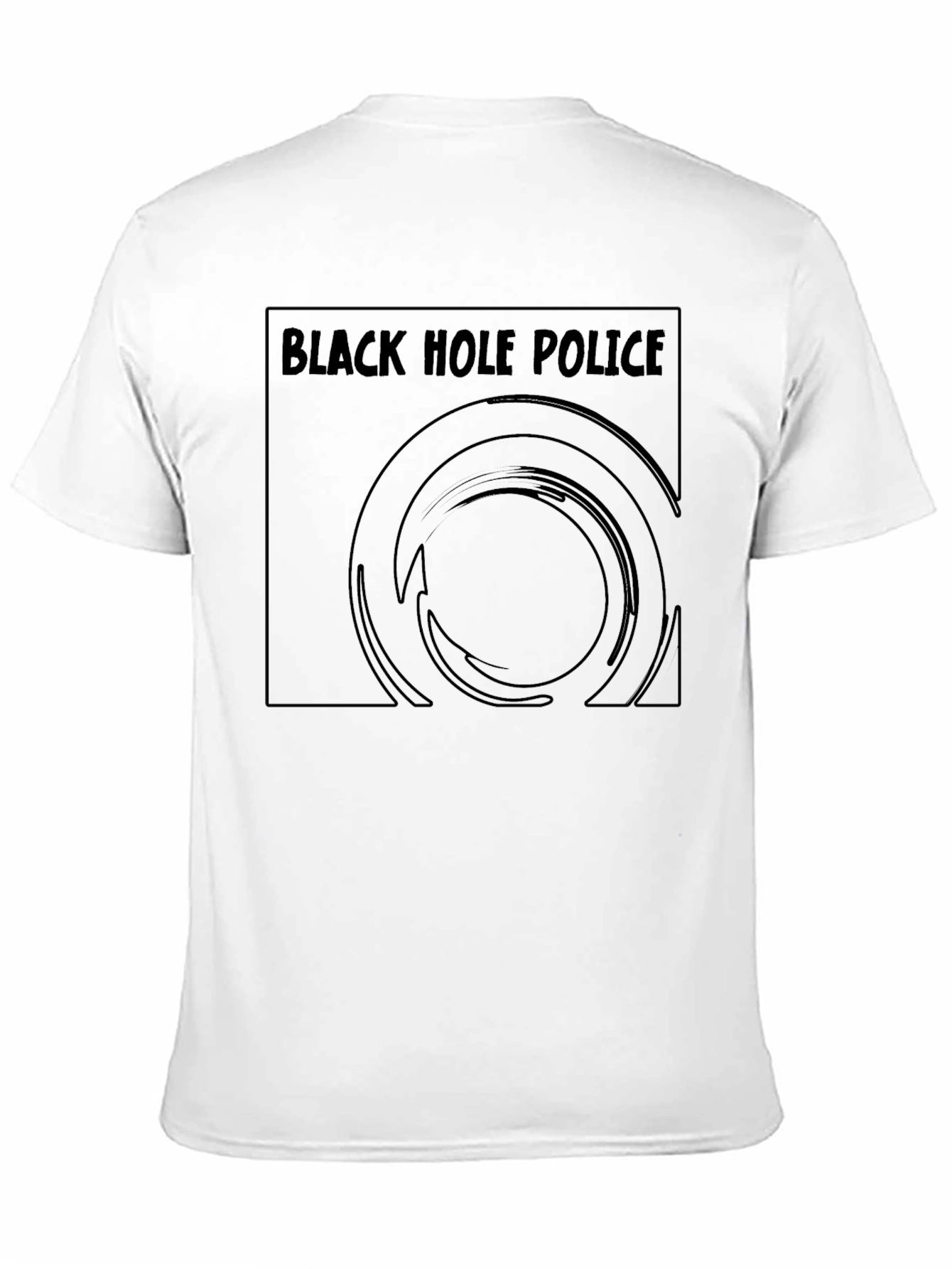 Black Hole Police Graphic T-Shirt - Classic Style