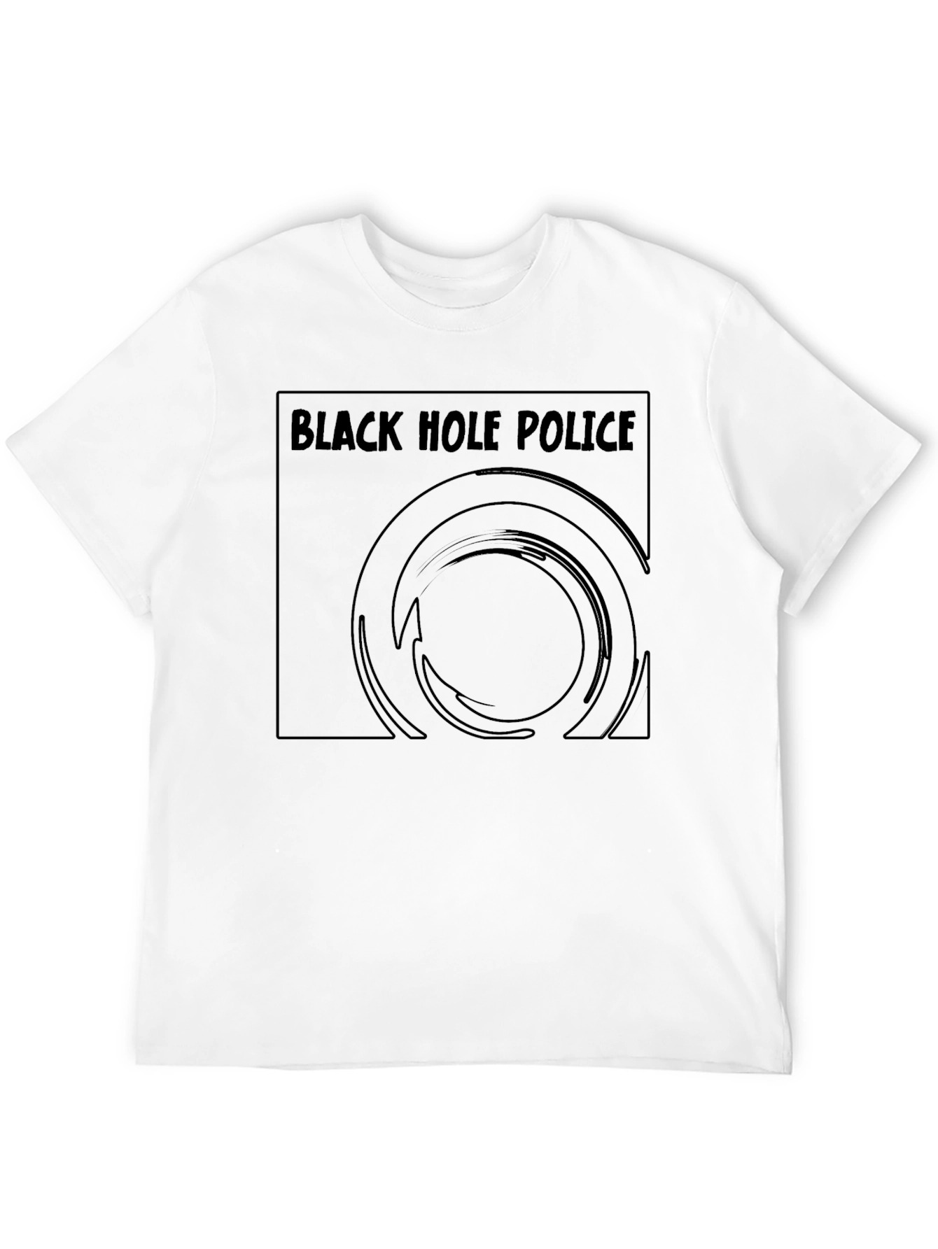 Black Hole Police Graphic T-Shirt - Classic Style