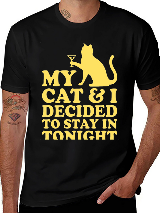 My Cat & I Stay In Tonight Graphic Tee