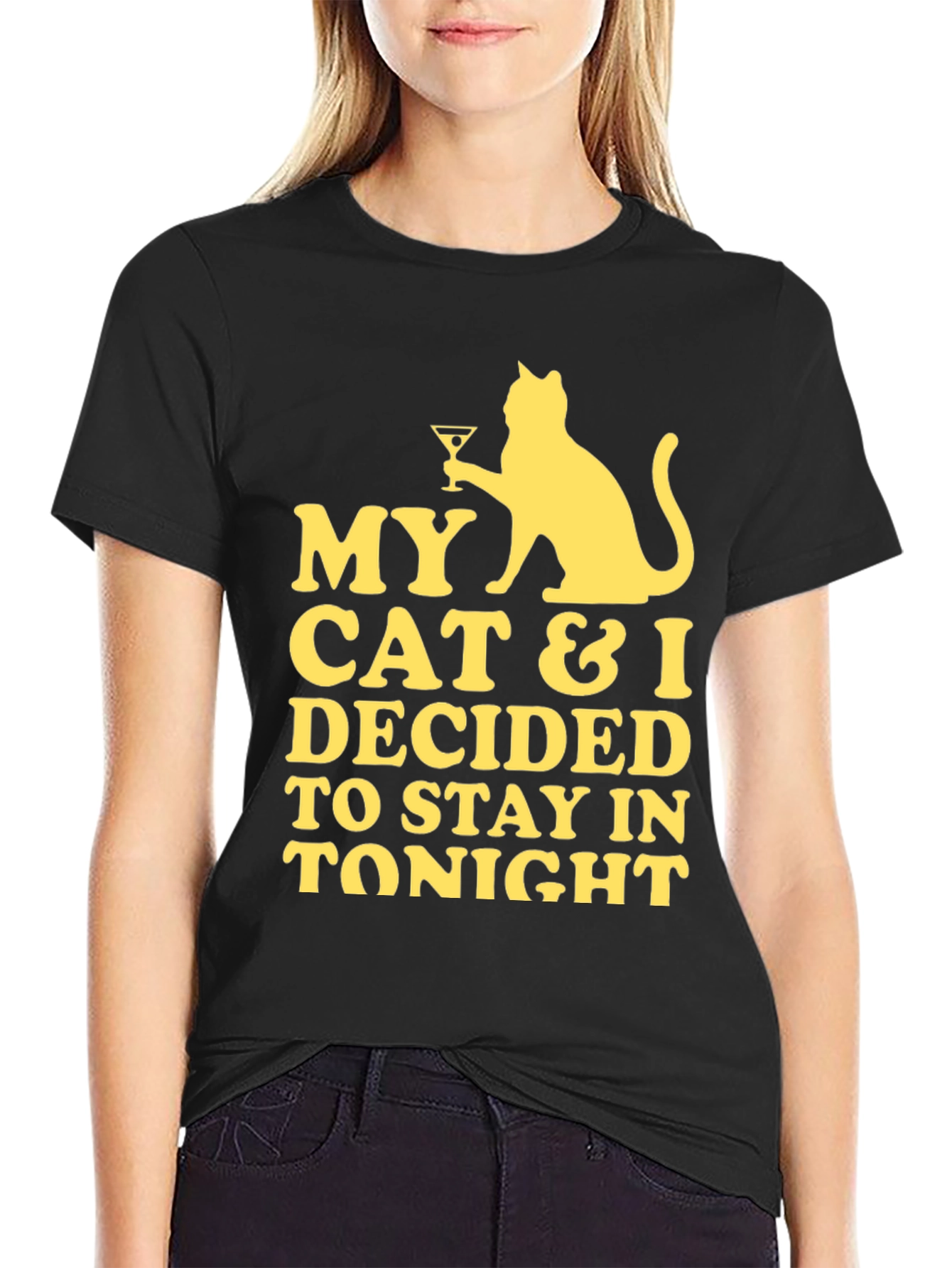 My Cat & I Stay In Tonight Graphic Tee