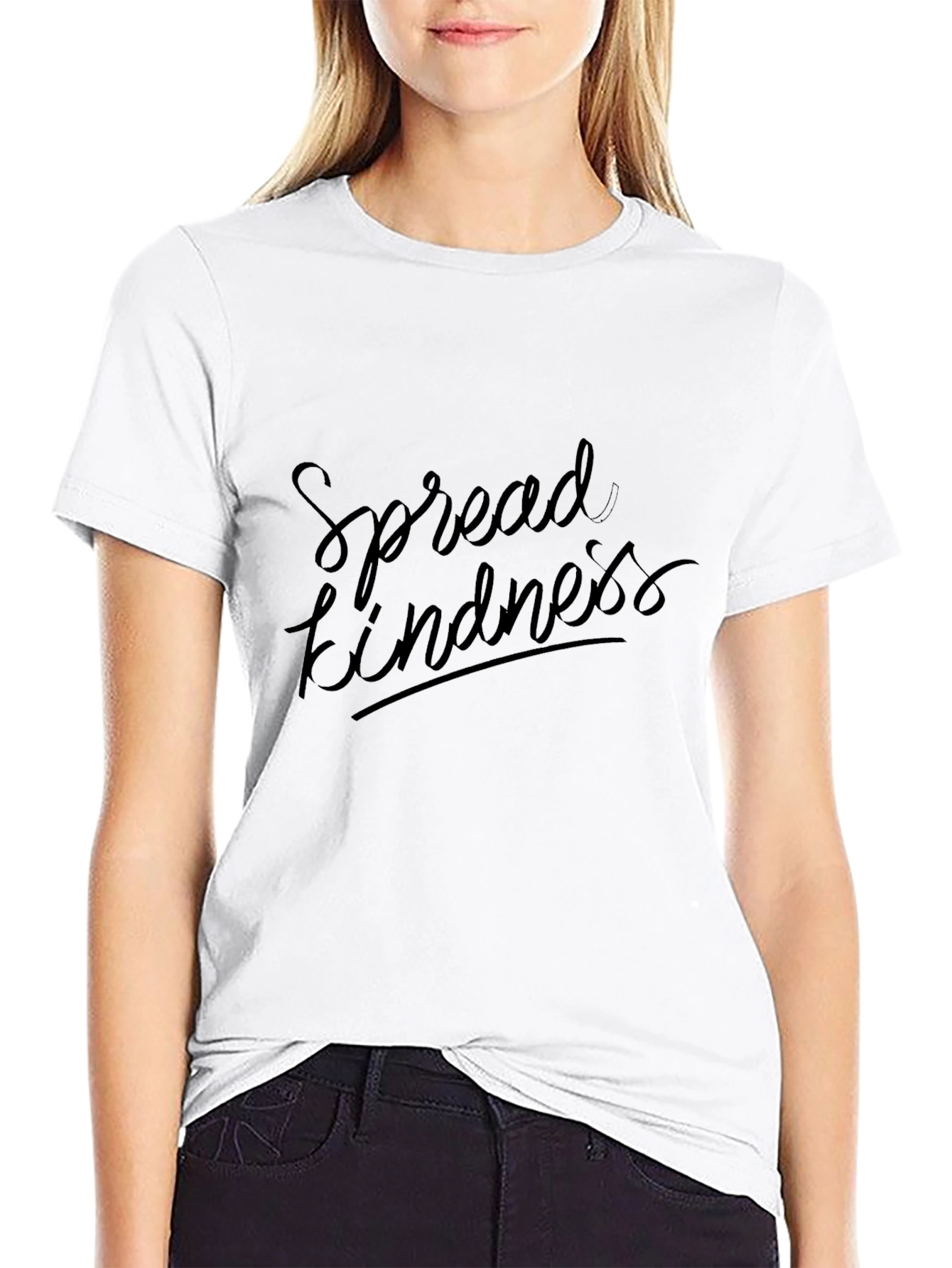 Spread Kindness Black Graphic T-Shirt