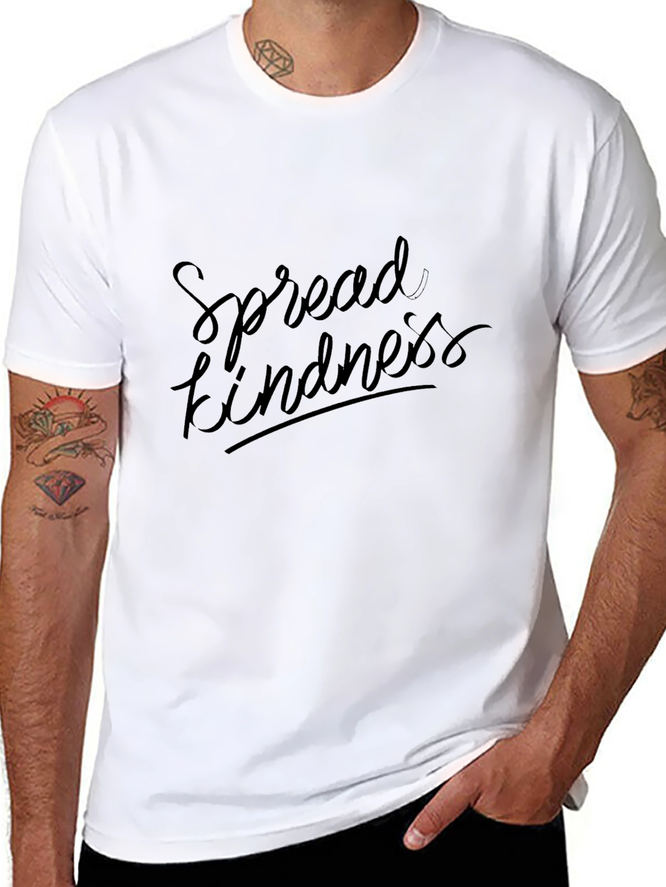 Spread Kindness Black Graphic T-Shirt