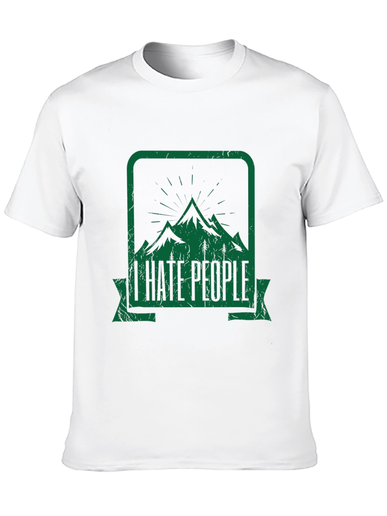 I Hate People Mountain Graphic Black Tee