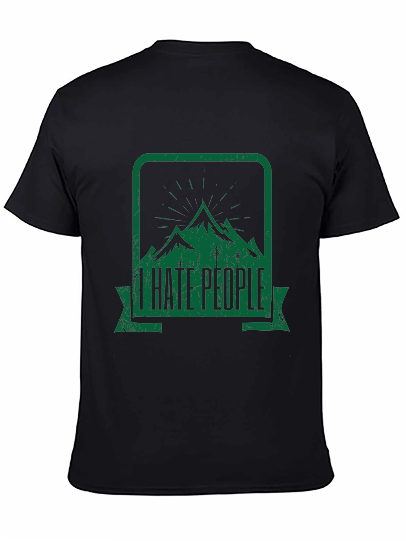 I Hate People Mountain Graphic Black Tee