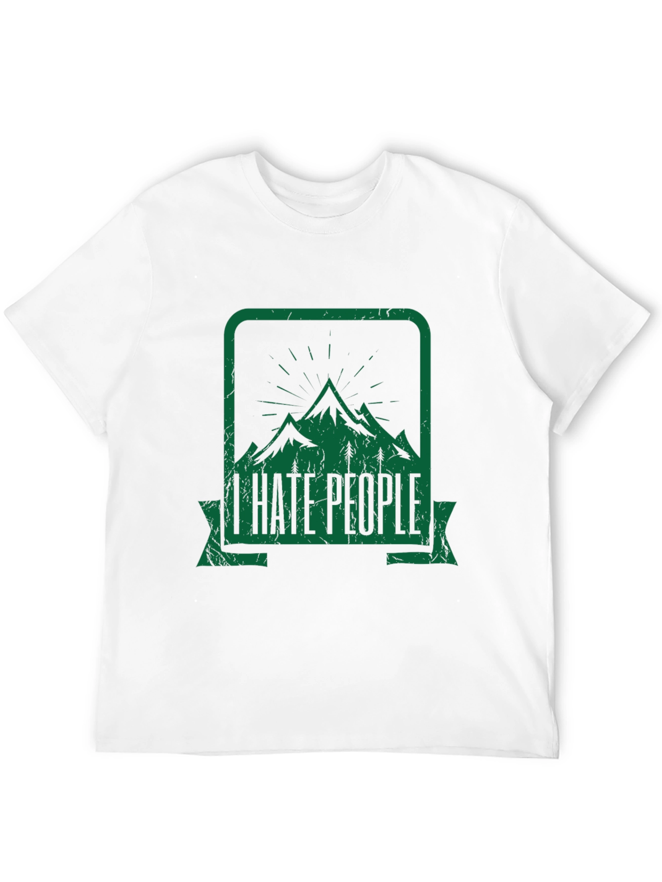 I Hate People Mountain Graphic Black Tee