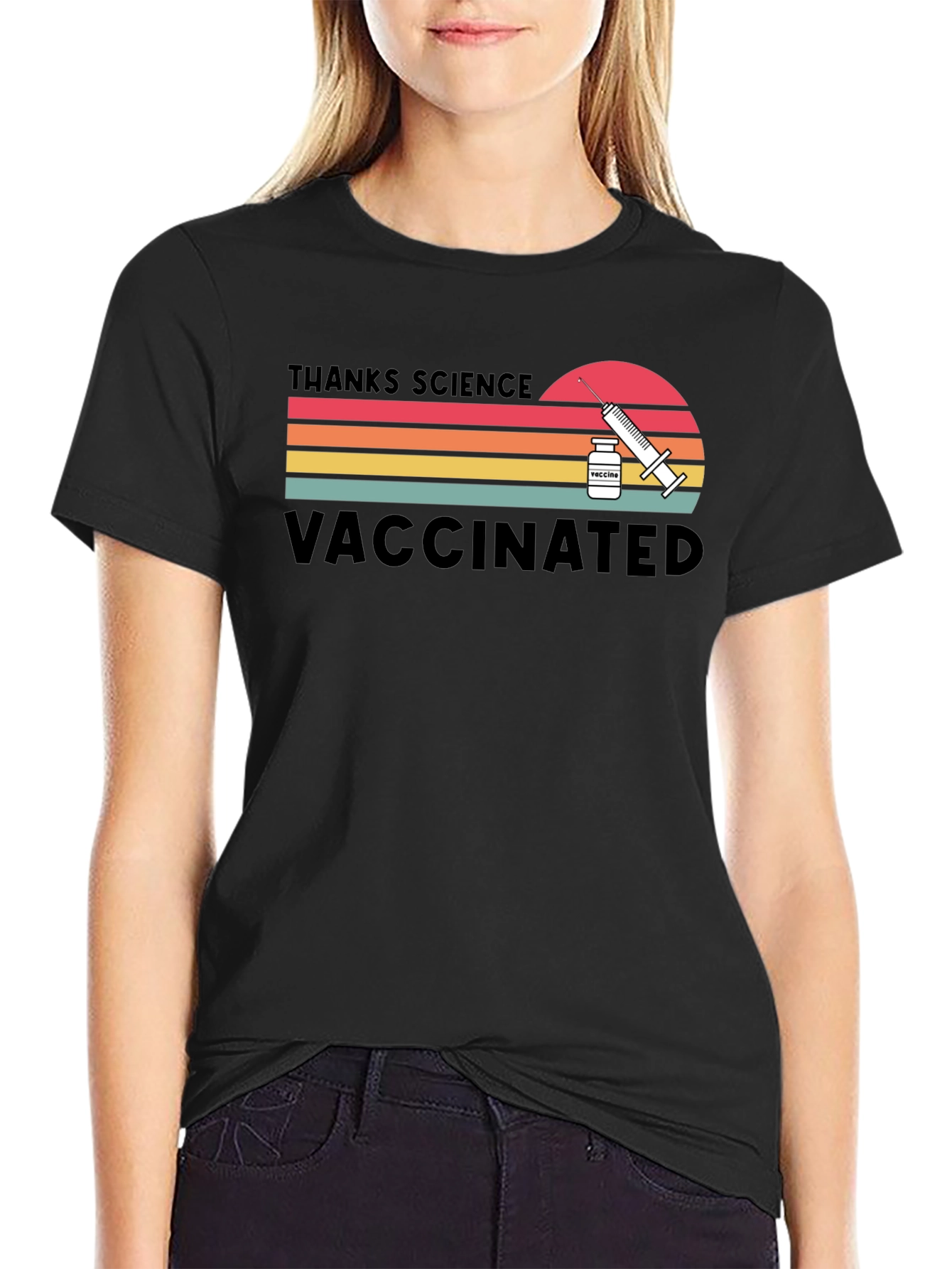 Thanks Science Vaccinated Retro T-Shirt