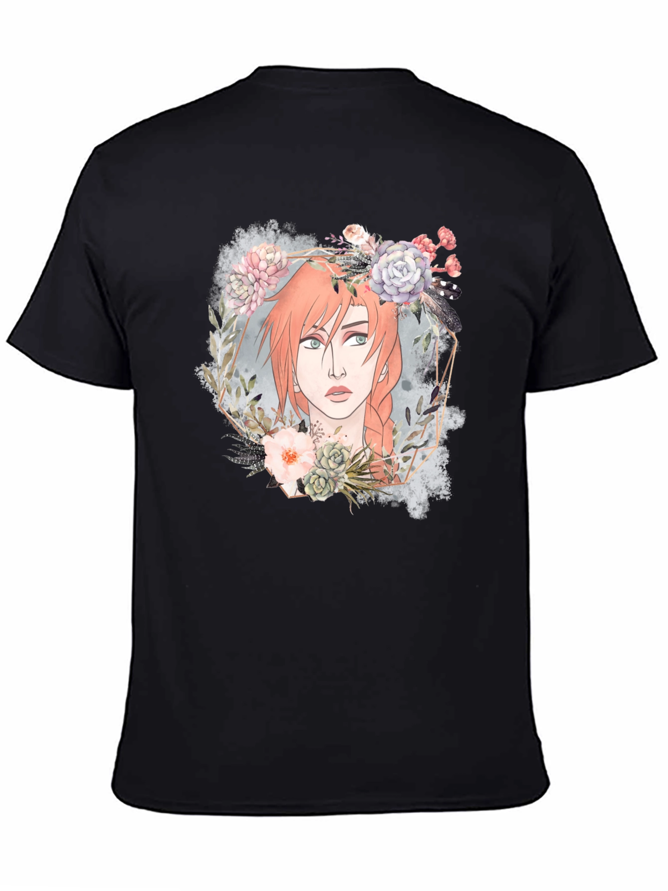 Floral Crown Girl Graphic Tee - Unique Design