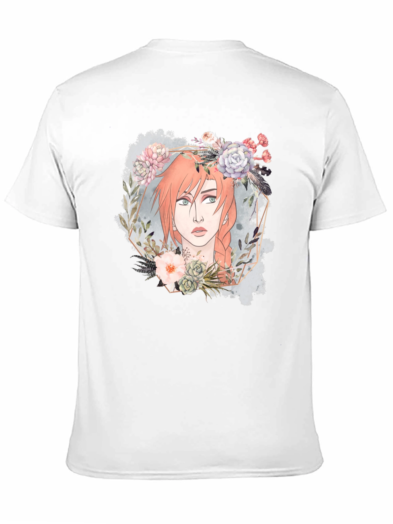 Floral Crown Girl Graphic Tee - Unique Design