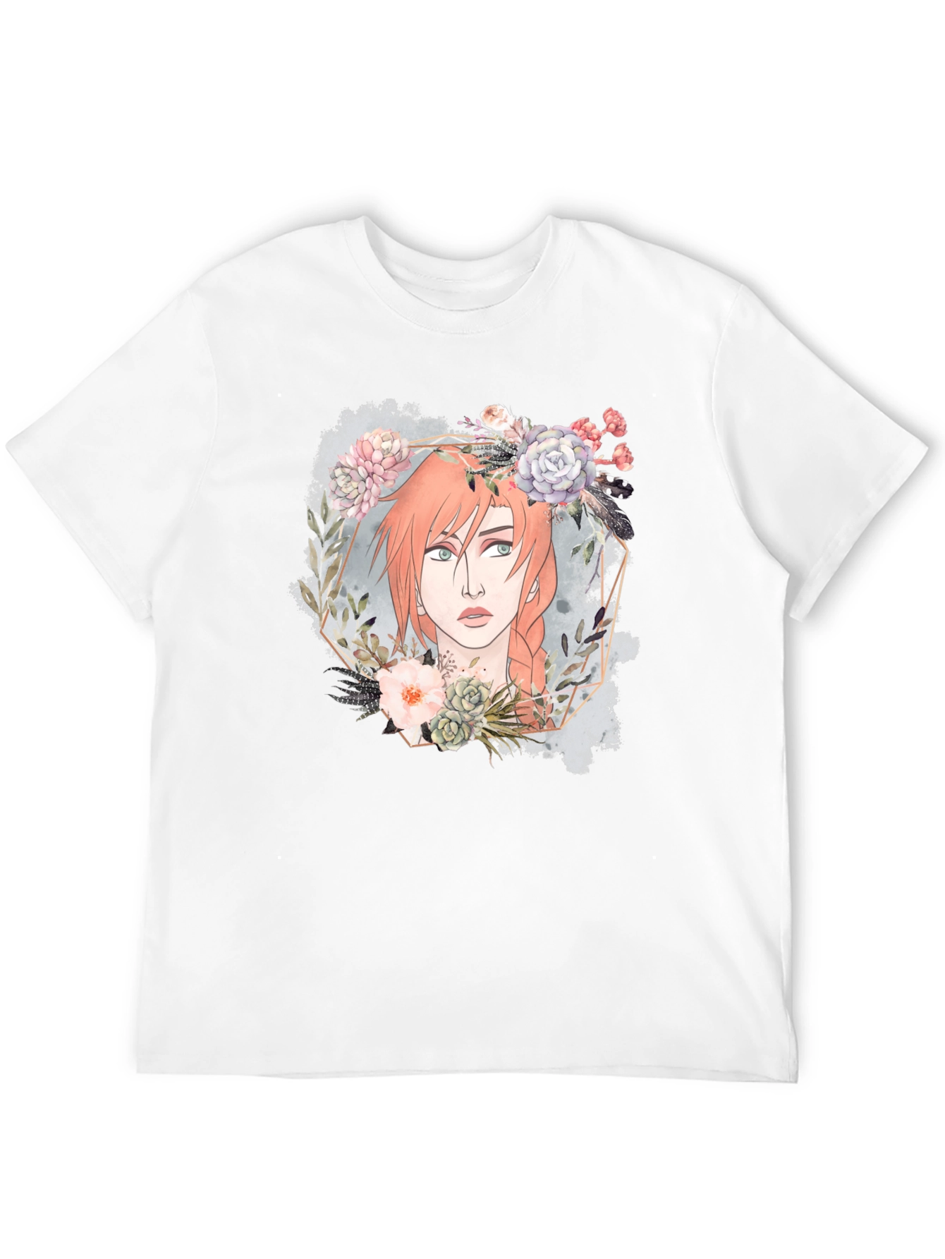 Floral Crown Girl Graphic Tee - Unique Design