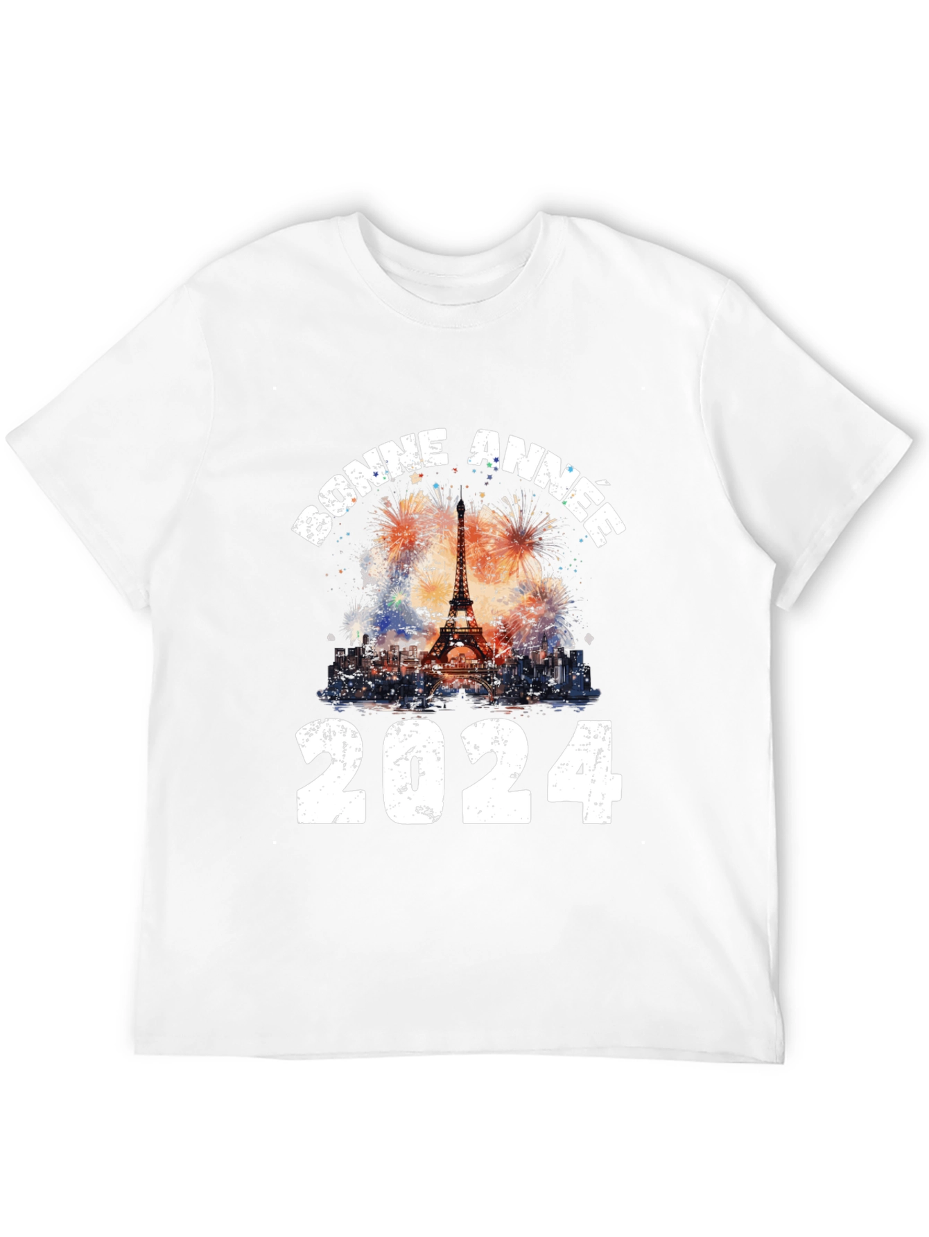 Bonne Annee 2024 T-Shirt: Eiffel Tower New Year Tee