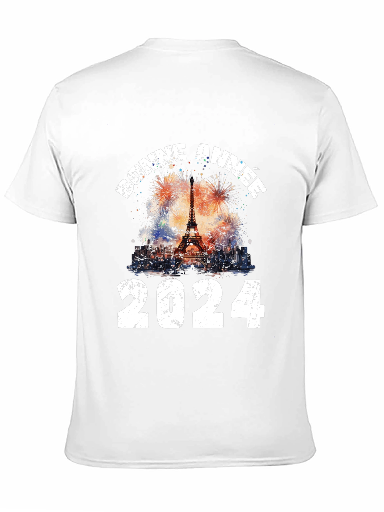 Bonne Annee 2024 T-Shirt: Eiffel Tower New Year Tee