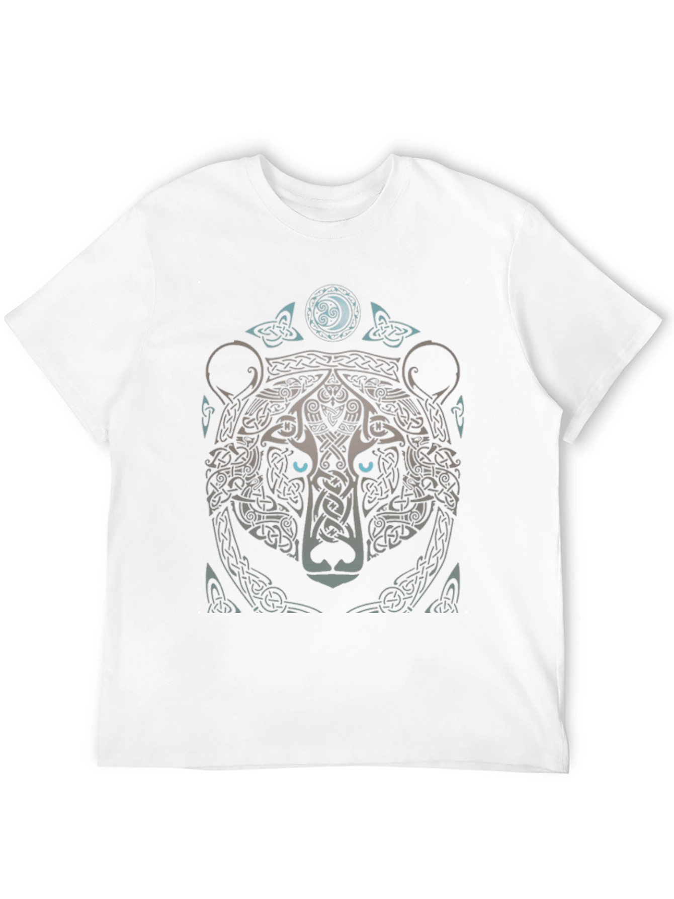Celtic Bear Graphic Print Black T-Shirt