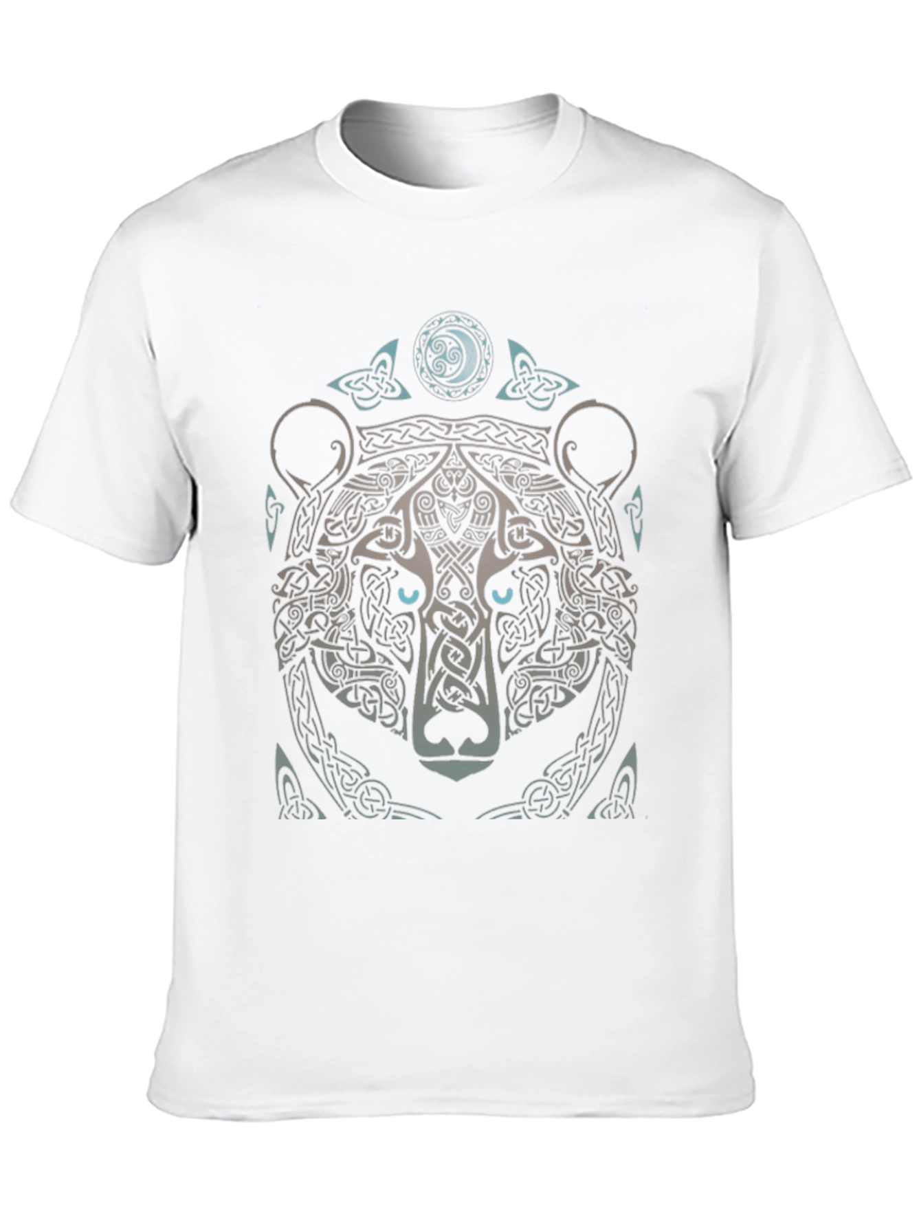 Celtic Bear Graphic Print Black T-Shirt
