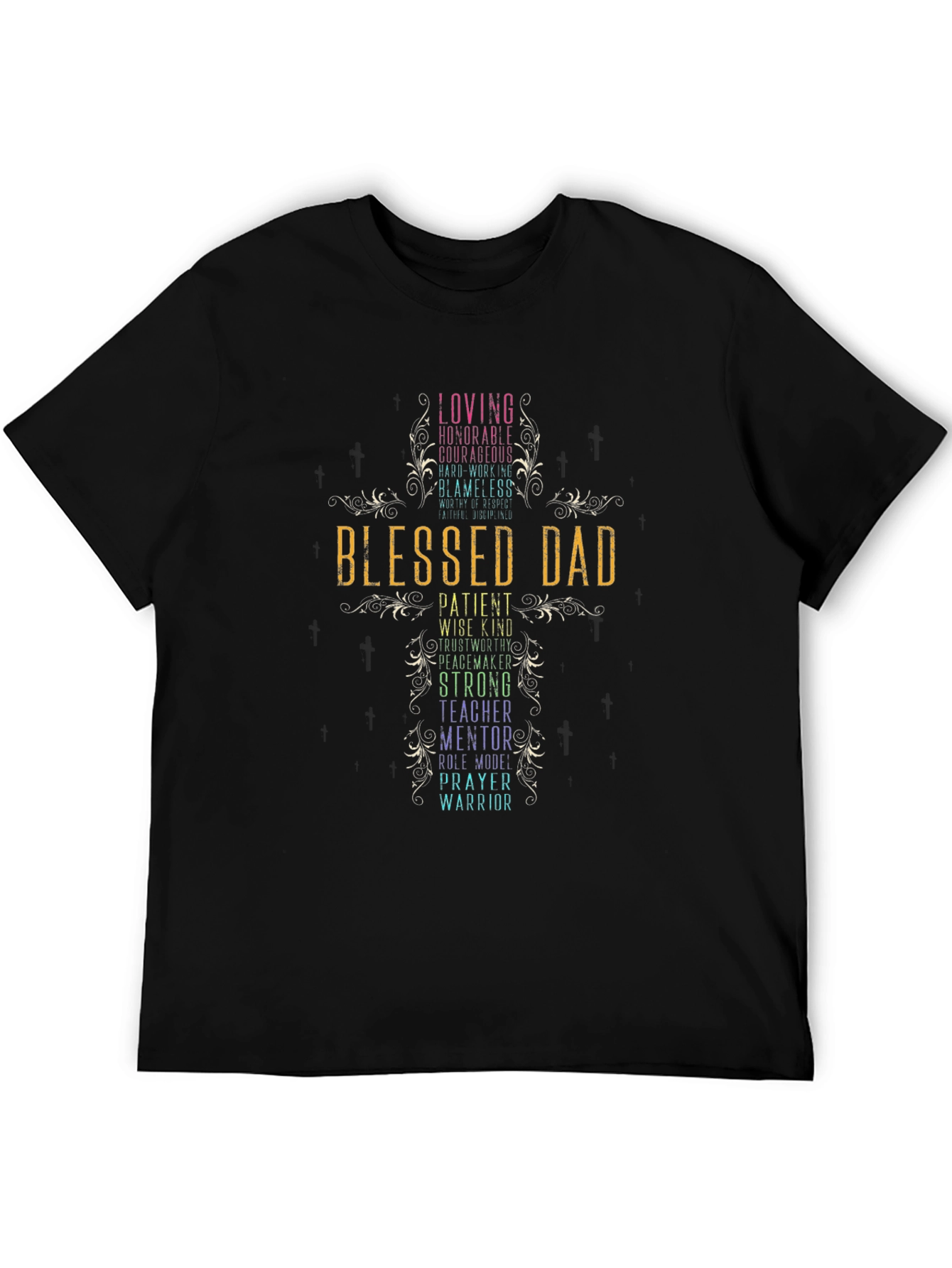 Blessed Dad Cross Graphic Tee - Fathers Day Gift