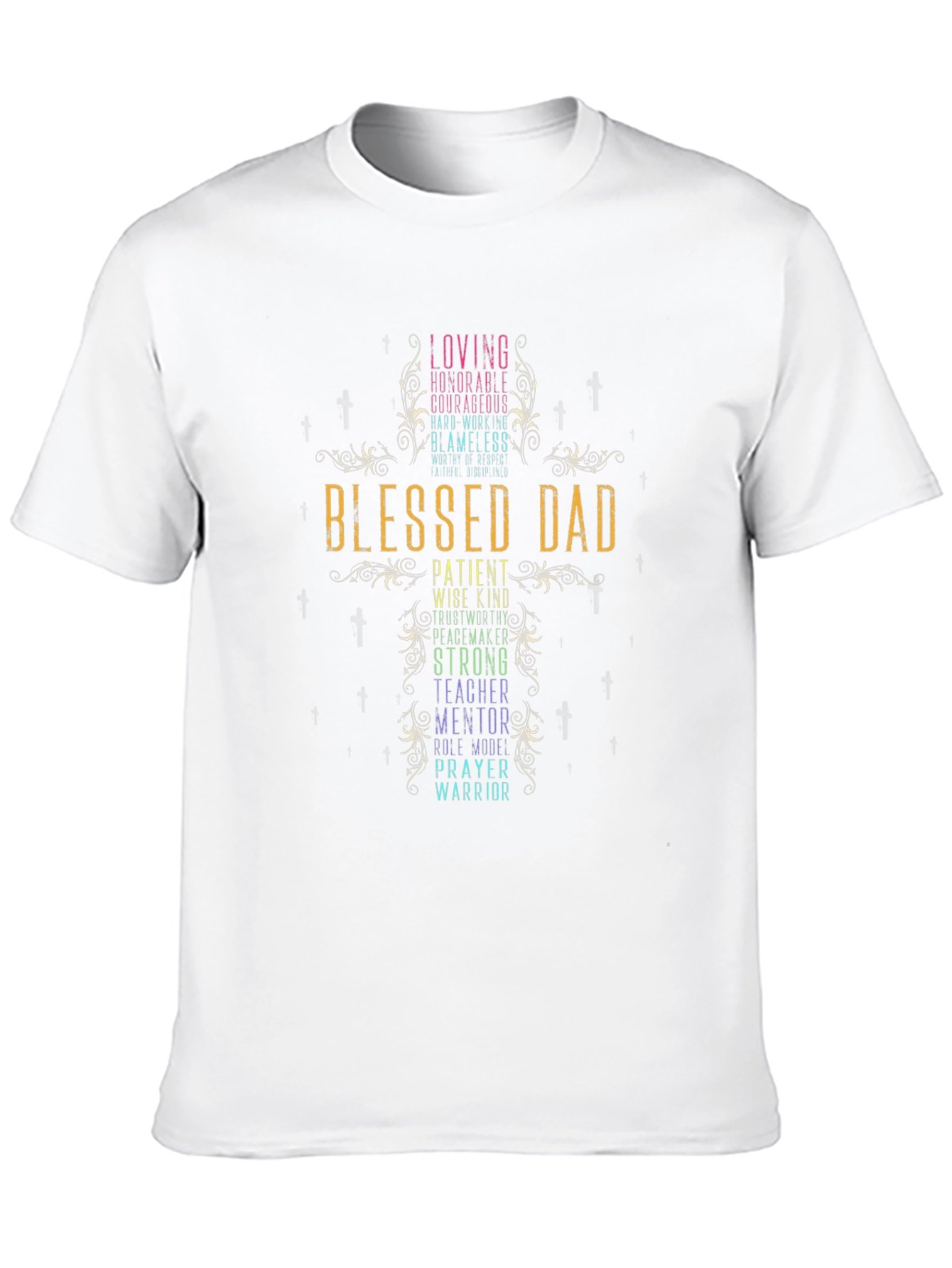Blessed Dad Cross Graphic Tee - Fathers Day Gift