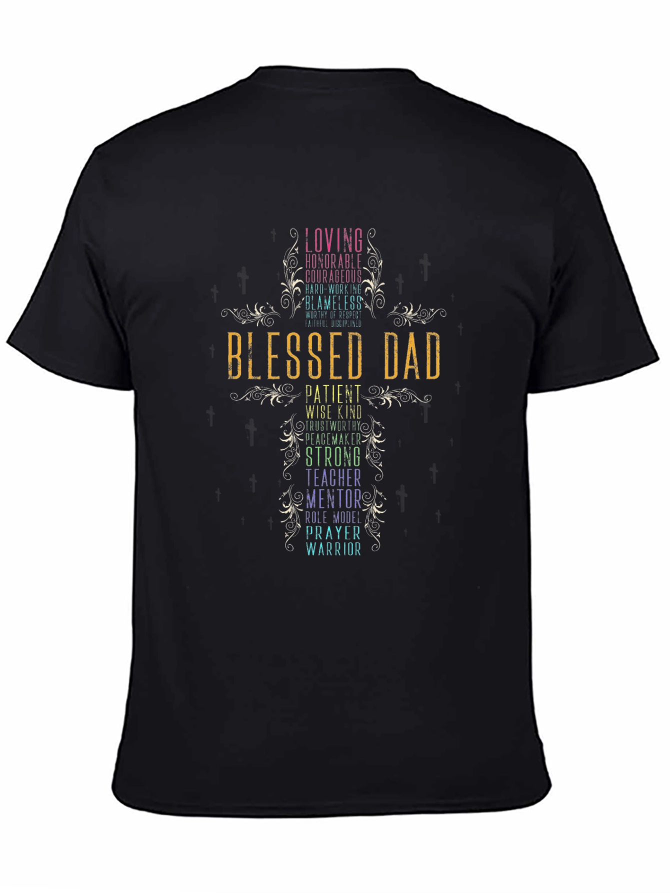 Blessed Dad Cross Graphic Tee - Fathers Day Gift