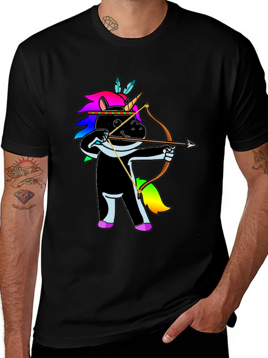 Unicorn Archer Graphic T-Shirt - Black Cotton Tee