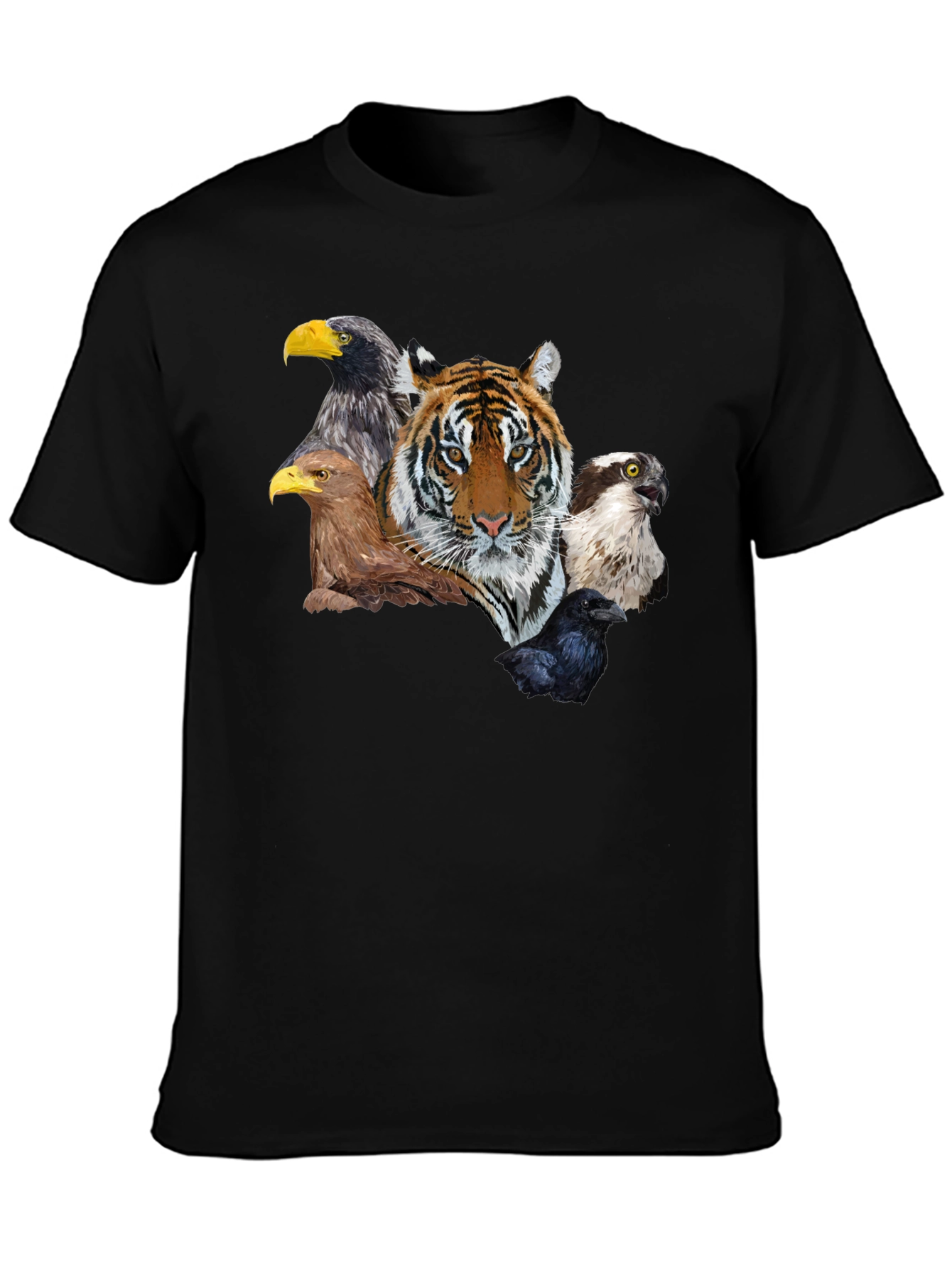 Tiger & Birds Graphic Tee - Wildlife Fusion