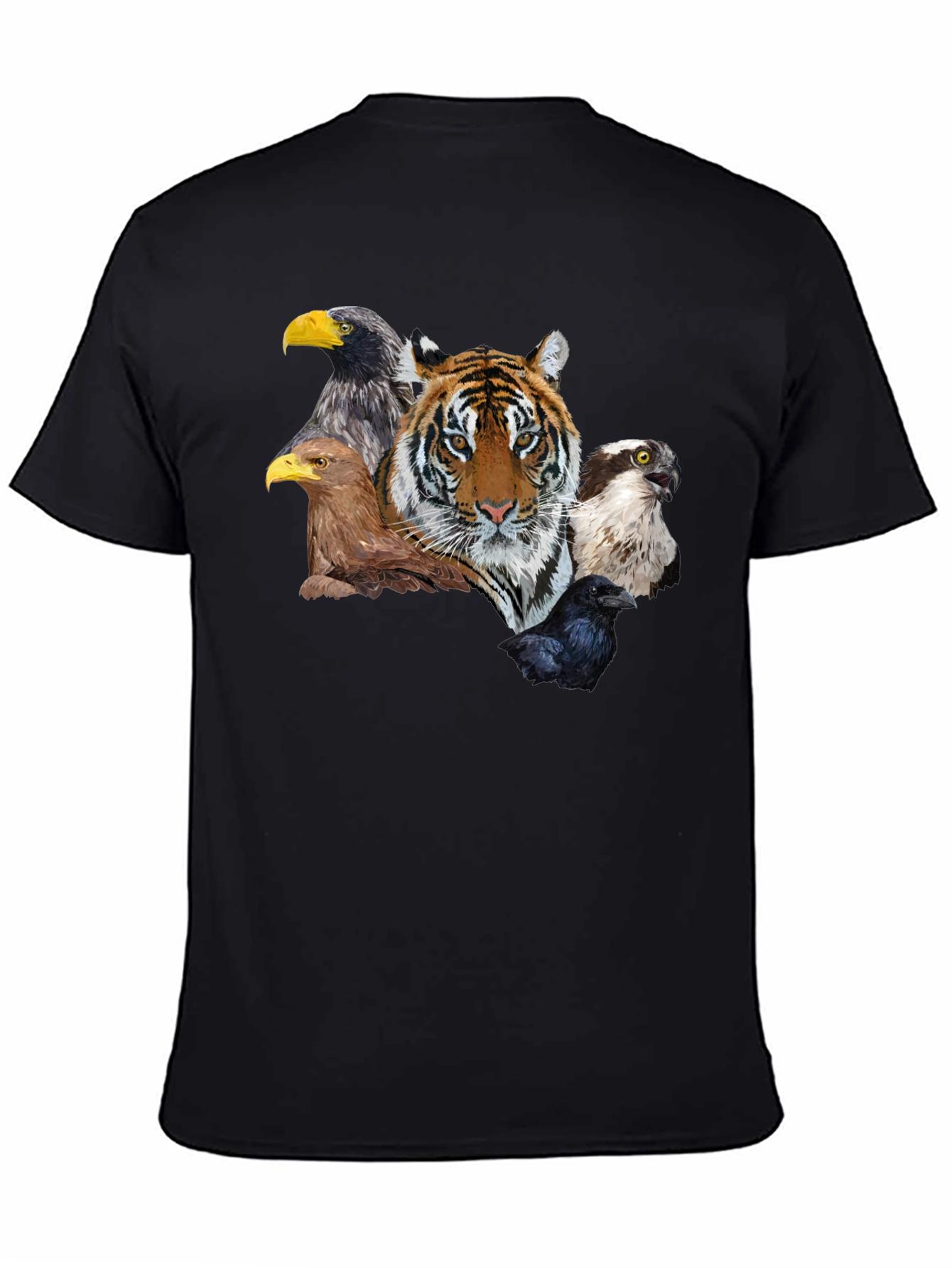 Tiger & Birds Graphic Tee - Wildlife Fusion